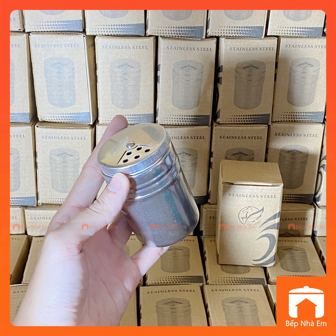Hủ Tăm Inox - Hủ Tiêu Inox Nắp Xoay Giá Rẻ