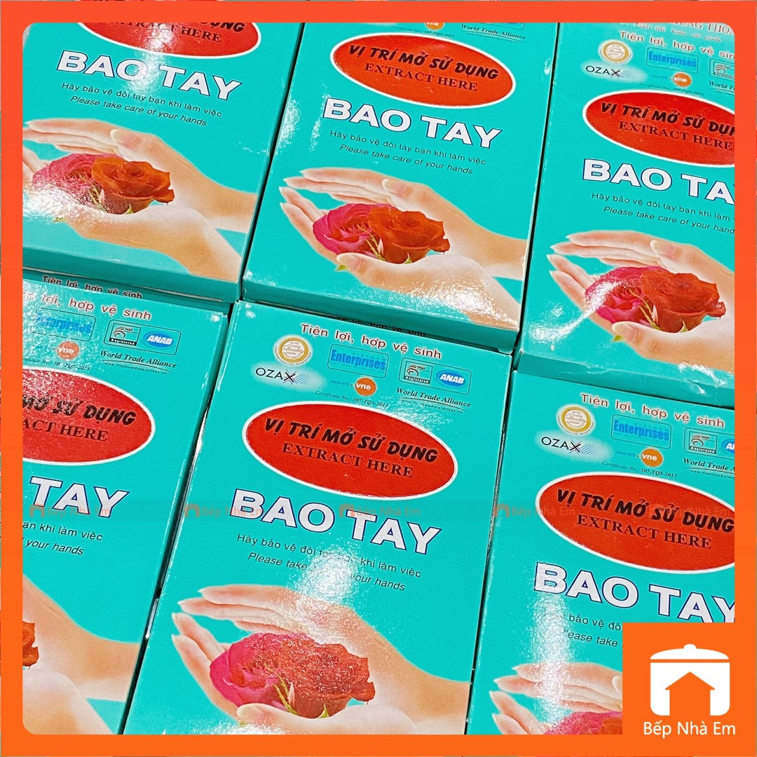 Hộp 100 Bao Tay Nilon Đa Năng - Hàng Việt Nam Sản Xuất