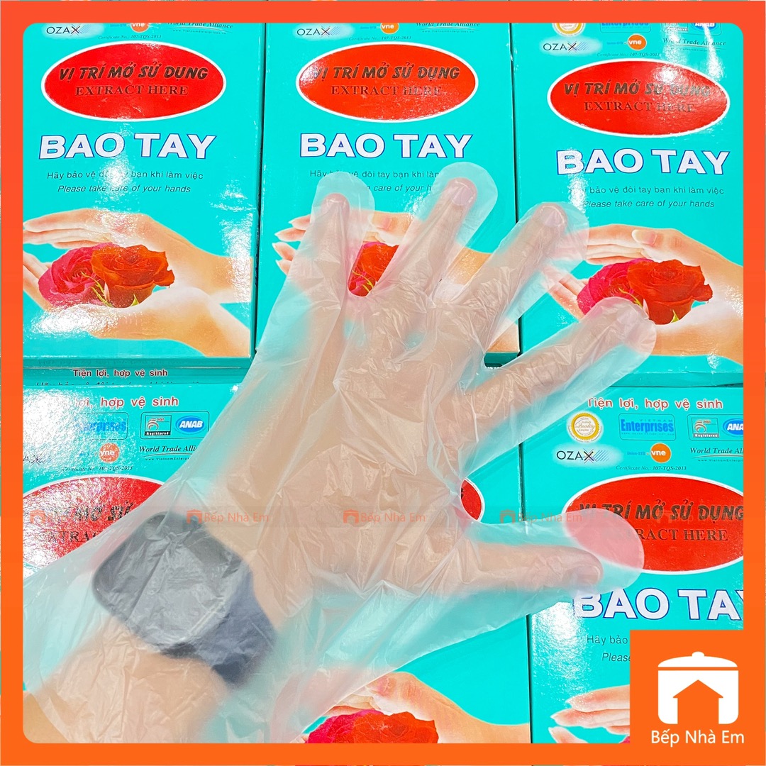 Hộp 100 Bao Tay Nilon Đa Năng - Hàng Việt Nam Sản Xuất