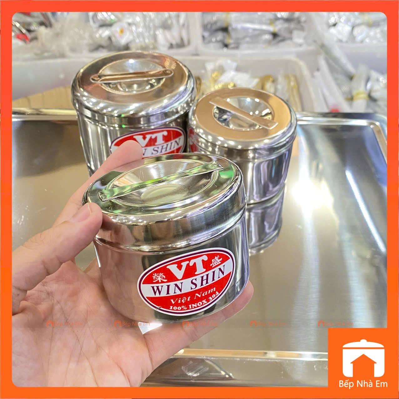 Hủ Inox 304 Đa Năng Nhiều Size - Hàng Nhập Khẩu | Bếp Nhà Em
