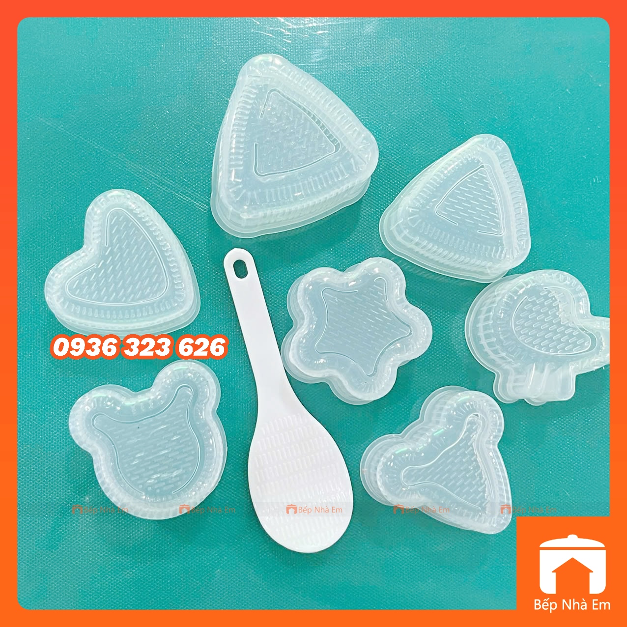 Bộ 7 Khuôn Làm Cơm Nấm - Khuôn Cơm Bento Kèm Muỗng Tiện Dụng - Hàng Nhập Khẩu Trực Tiếp