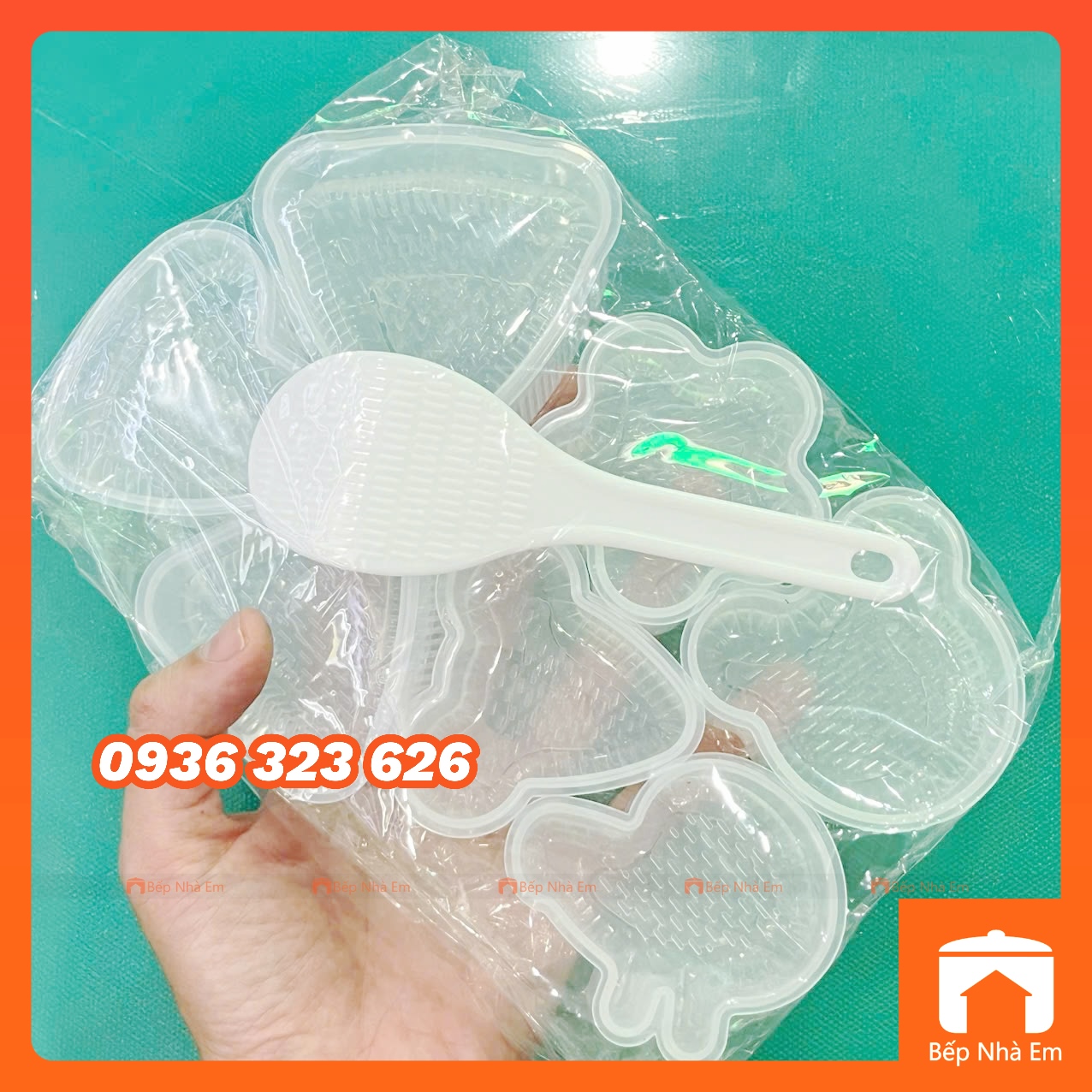 Bộ 7 Khuôn Làm Cơm Nấm - Khuôn Cơm Bento Kèm Muỗng Tiện Dụng - Hàng Nhập Khẩu Trực Tiếp