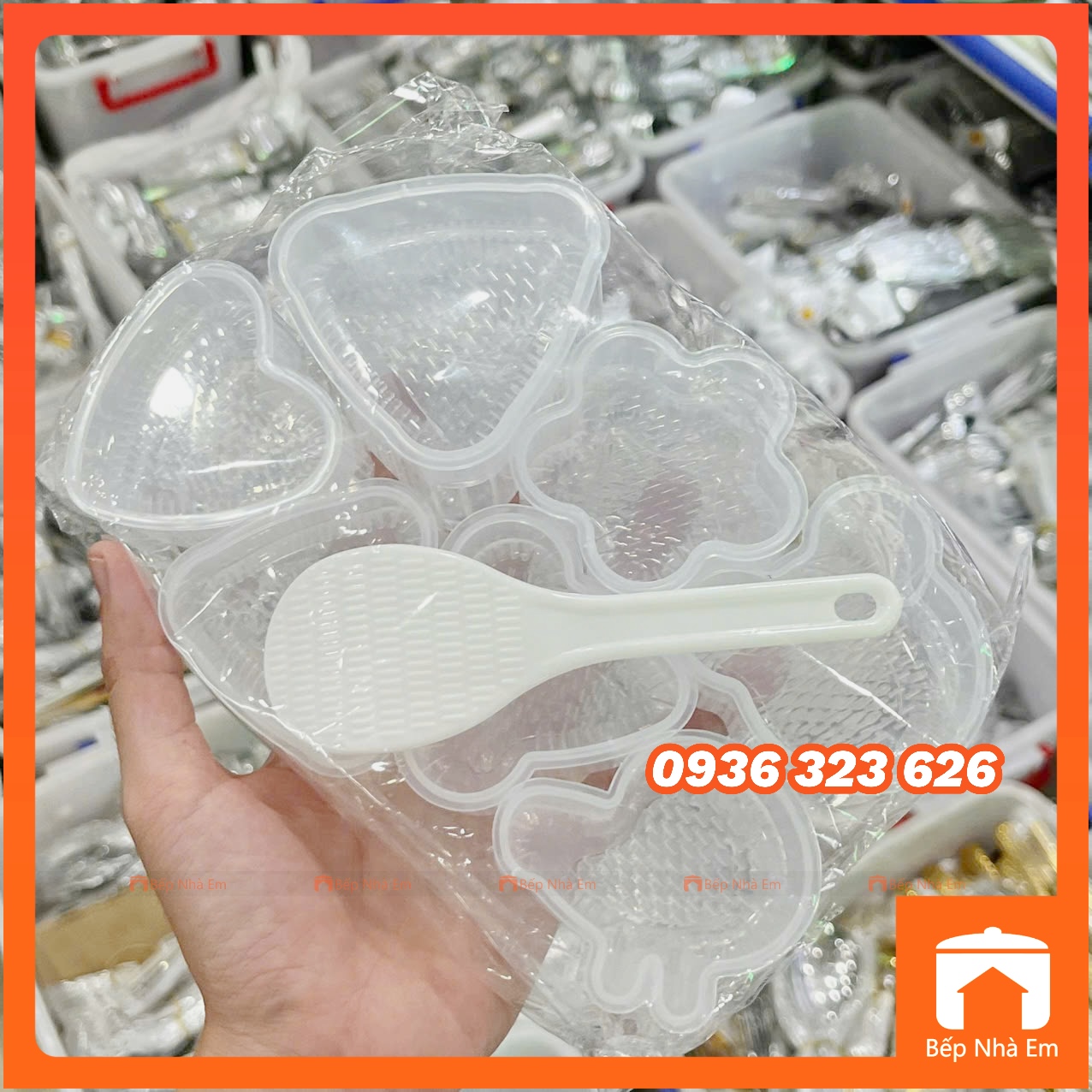 Bộ 7 Khuôn Làm Cơm Nấm - Khuôn Cơm Bento Kèm Muỗng Tiện Dụng - Hàng Nhập Khẩu Trực Tiếp