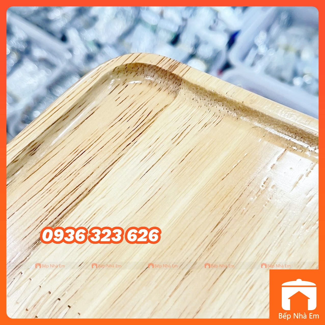 Khay Gỗ Chữ Nhật Có Tay Cầm Cao Cấp - Hàng Việt Nam Sản Xuất