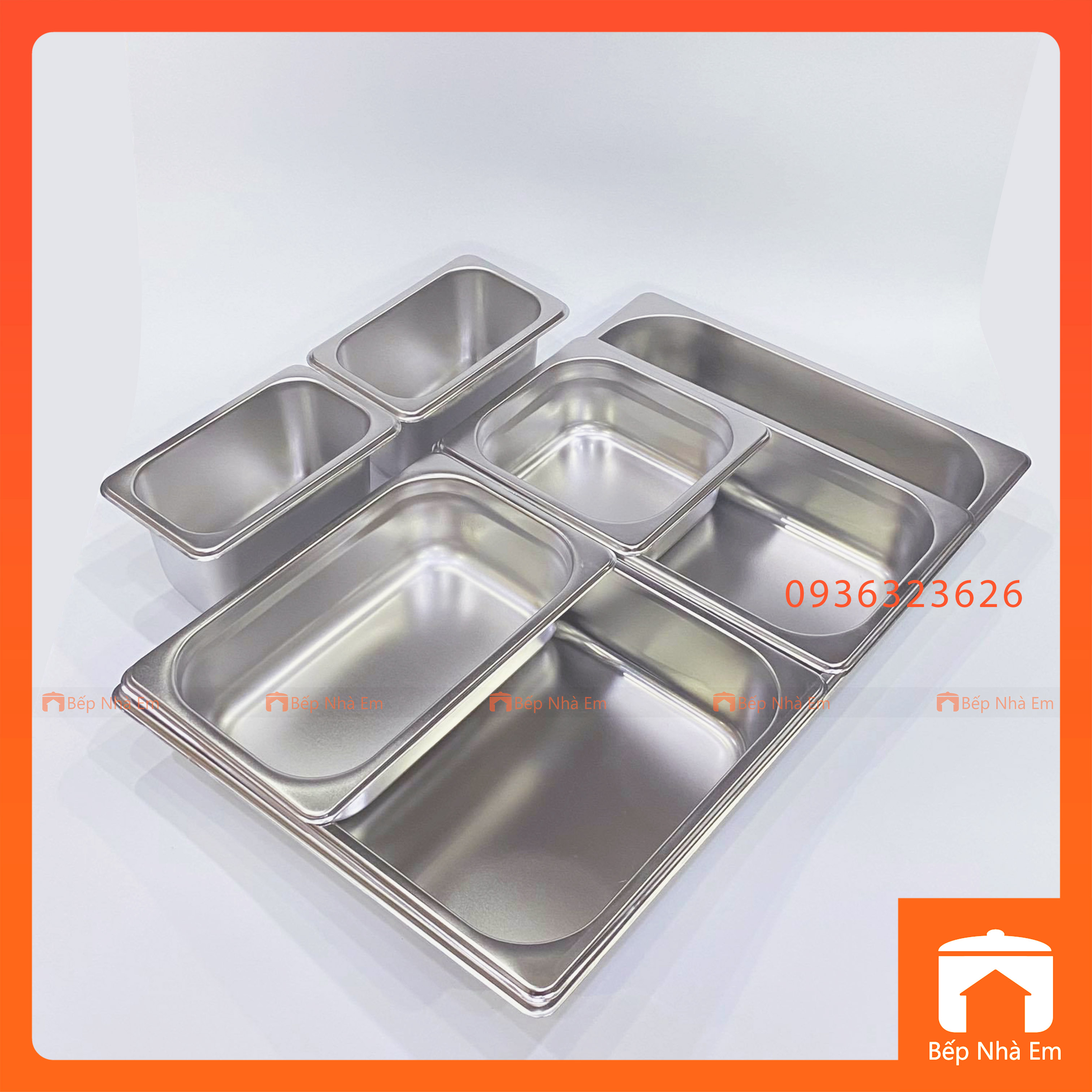 Khay Buffet, Khay Thạch, Khay GN 1/1 Dùng Cho Nhà Hàng, Khách Sạn (Inox 304) - Hàng Nhập Khẩu Cao Cấp