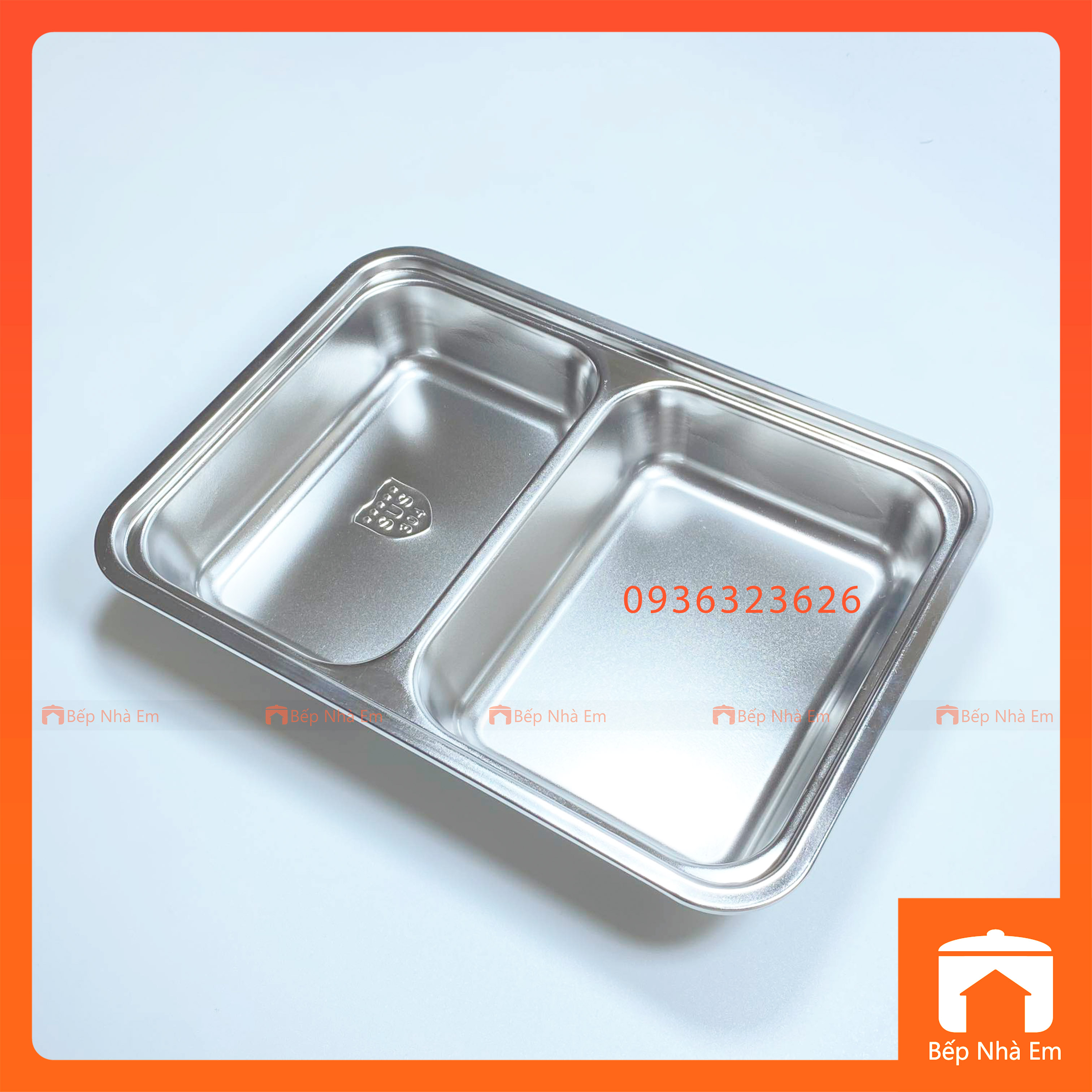 Khay Cơm Phần 2 Ngăn Sâu Inox 304 Cao Cấp - Hàng Việt Nam Sản Xuất
