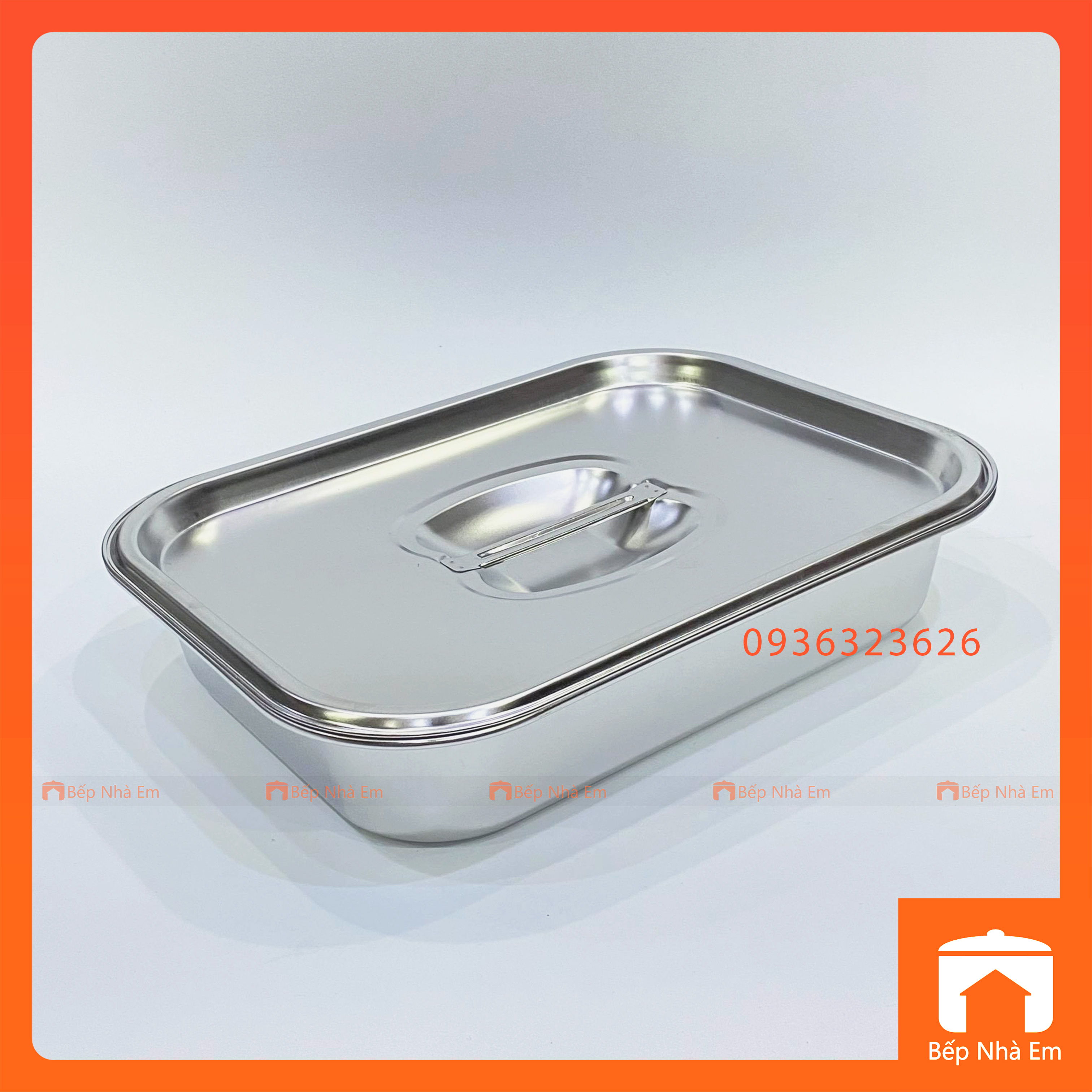 Khay Sâu Inox 304 Loại Dày Có Nắp Nhiều Size - Hàng Cao Cấp