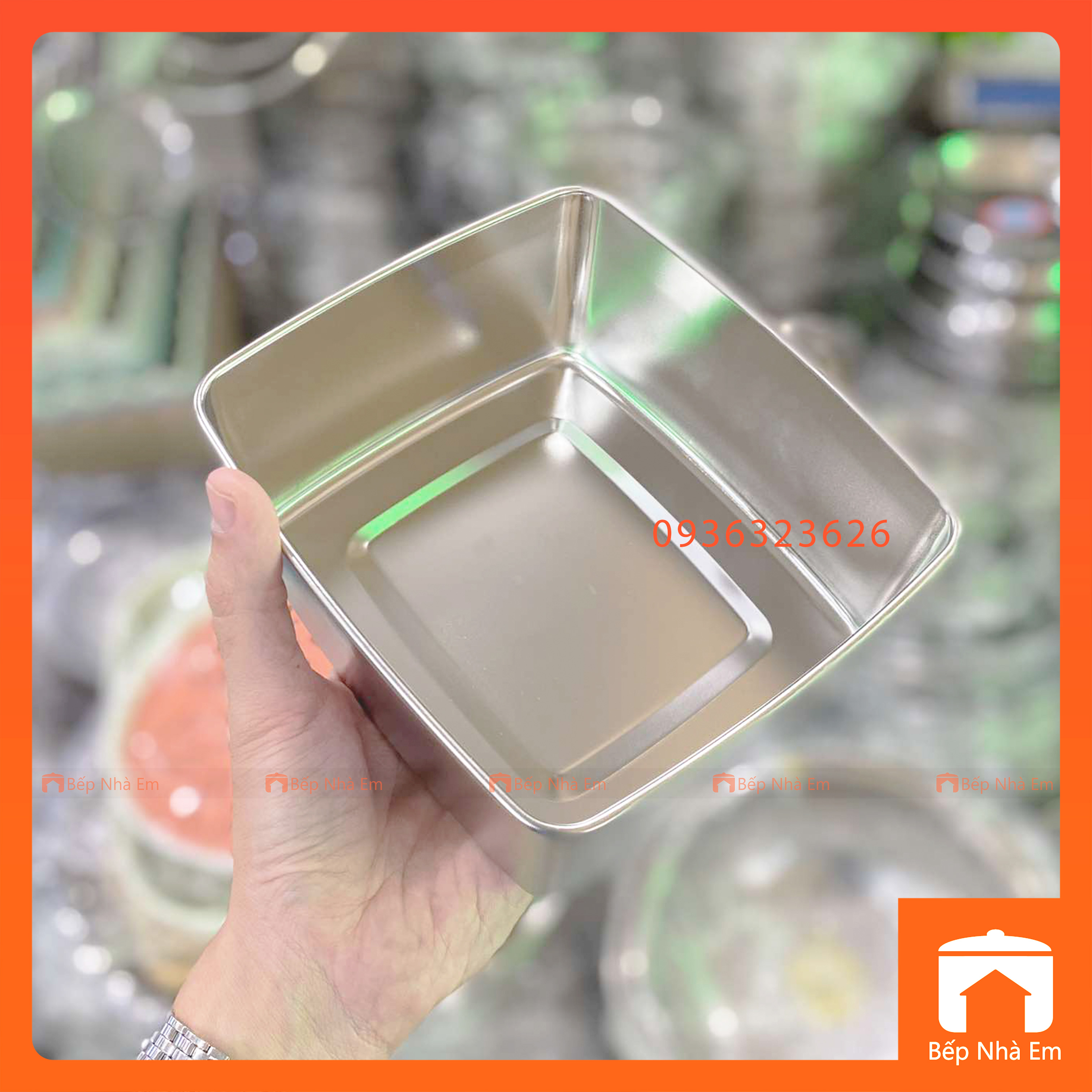 Hộp Vuông Inox 304 Có Nắp - Khay Vuông Inox 304 Có Nắp - Hàng Nhập Khẩu Trực Tiếp