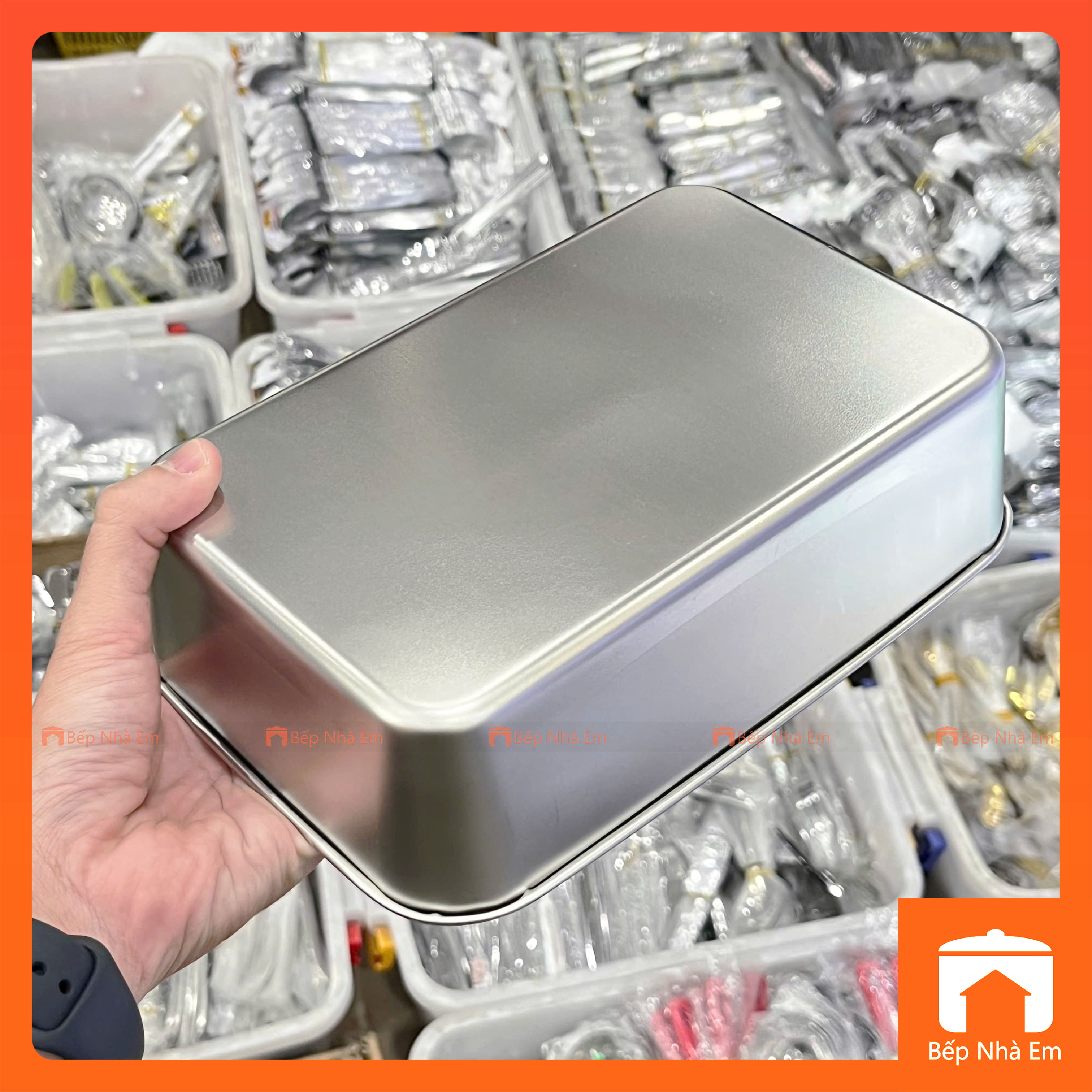 Khay Inox 304 Có Nắp Nhựa 2 Size Tiện Dụng