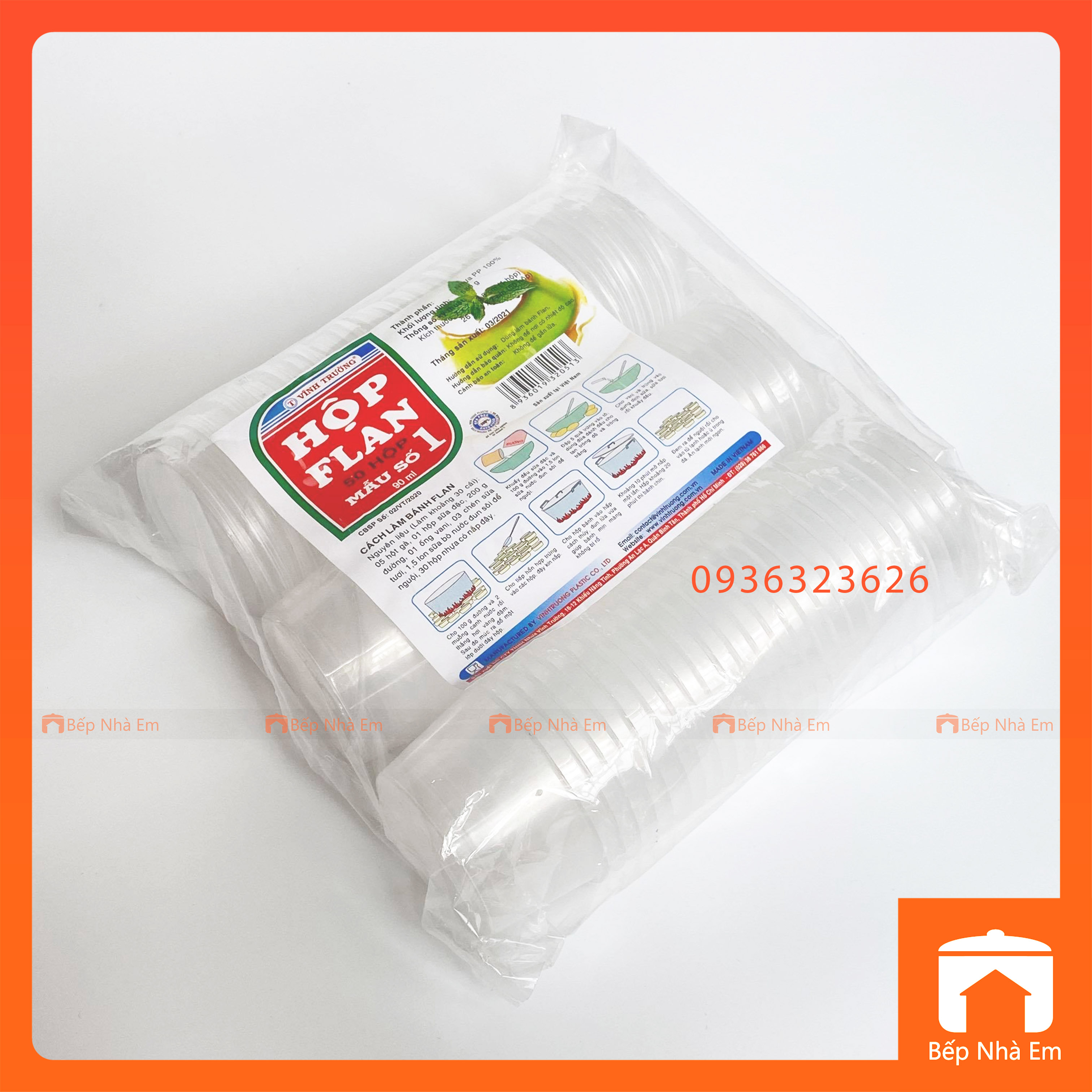 Khuôn Bánh Flan Nhựa Cao Cấp 50 Hộp - Hàng Việt Nam Sản Xuất