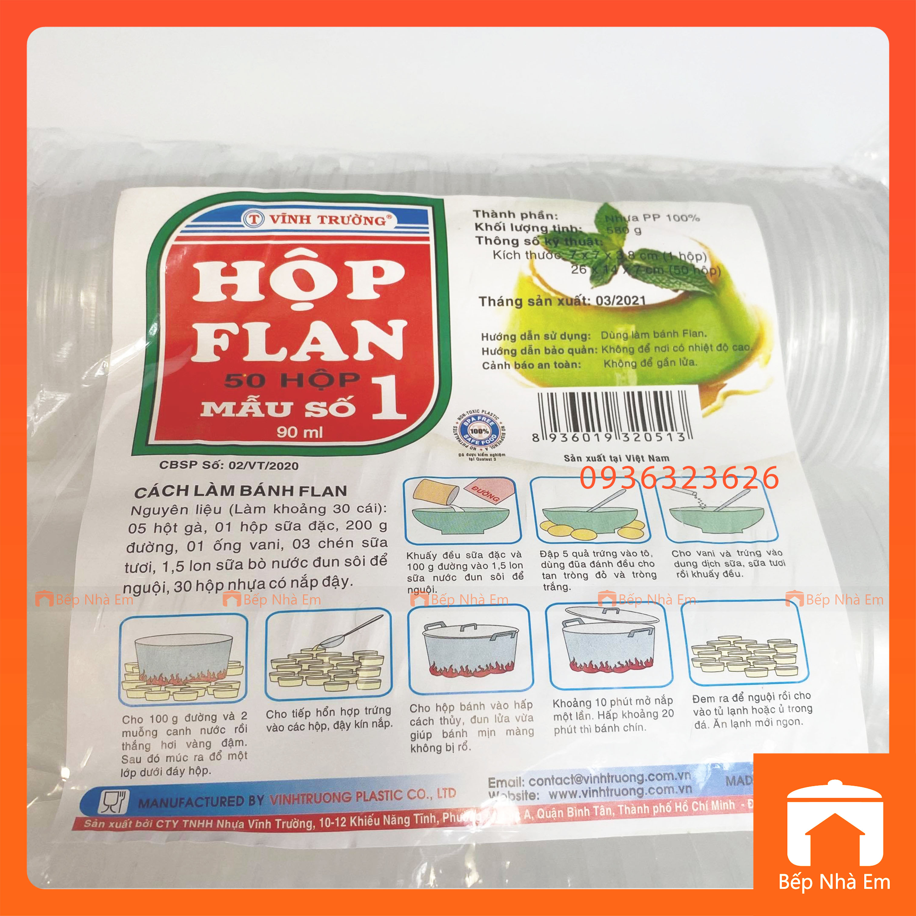 Khuôn Bánh Flan Nhựa Cao Cấp 50 Hộp - Hàng Việt Nam Sản Xuất
