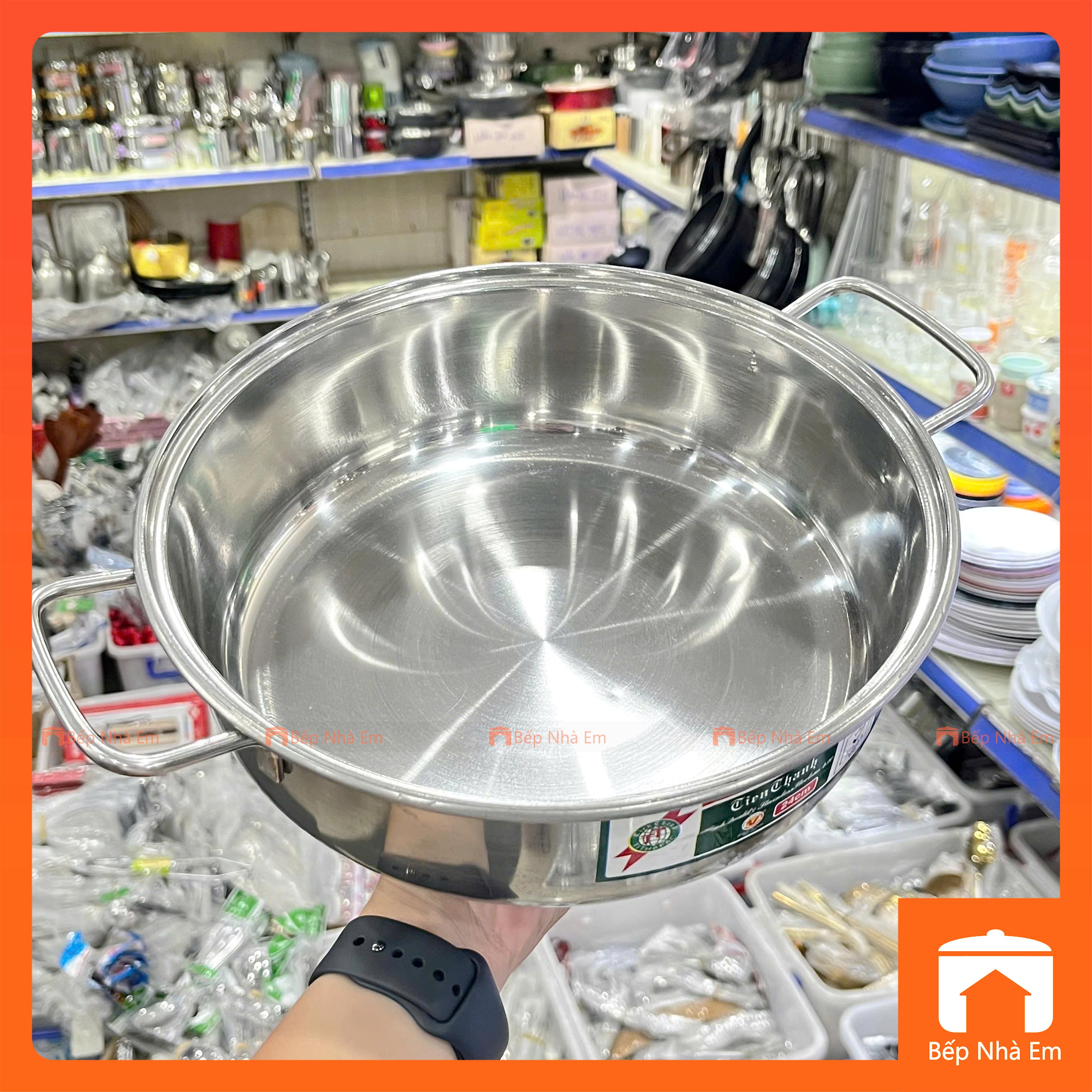 Nồi Lẩu Inox Nắp Inox Bếp Từ TITHAFAC Nhiều Size - Hàng Việt Nam Sản Xuất