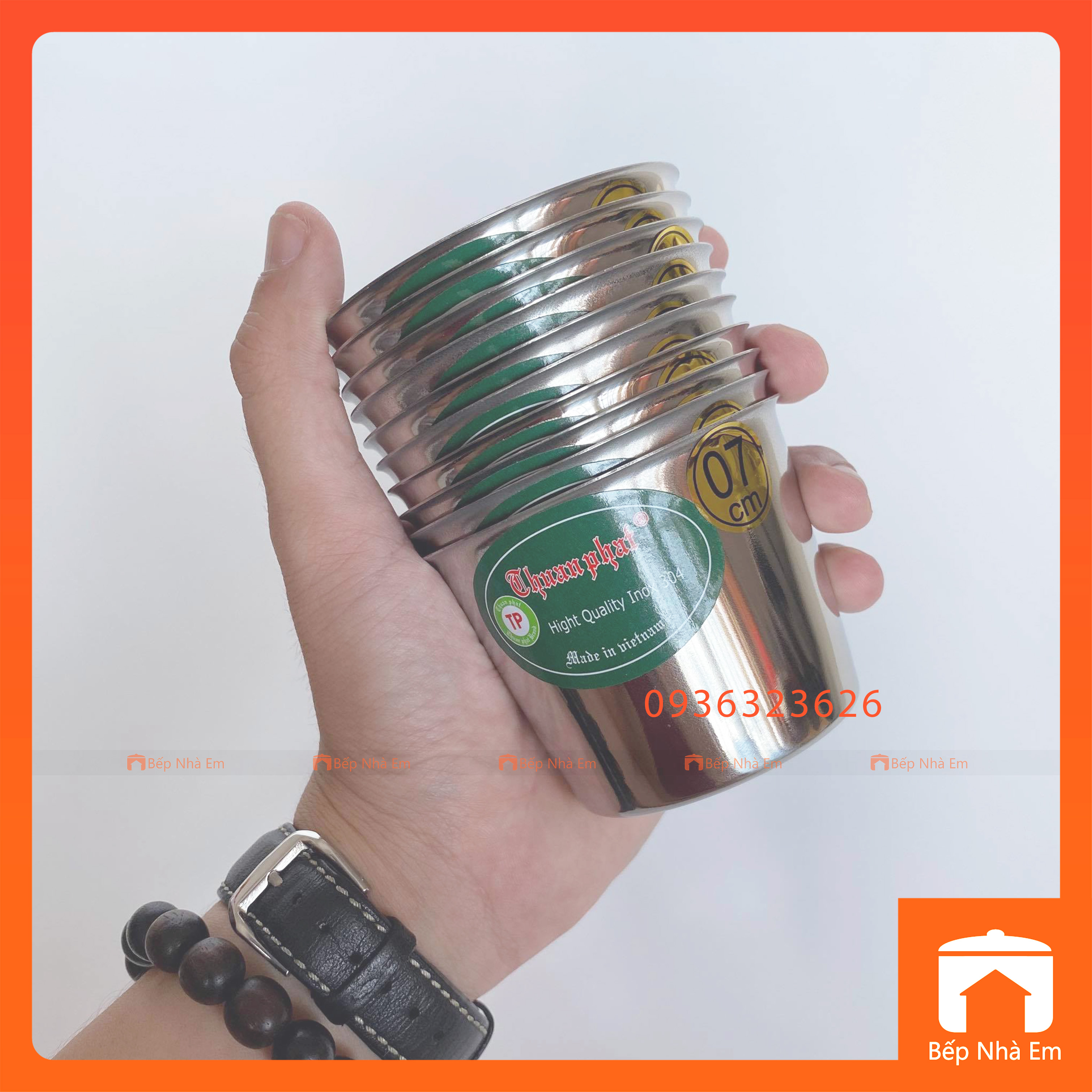 Ly Làm Đá INOX Cao Cấp (10 Cái) Size 7 - 8 - 9 - 10 (cm) - Hàng Việt Nam Sản Xuất