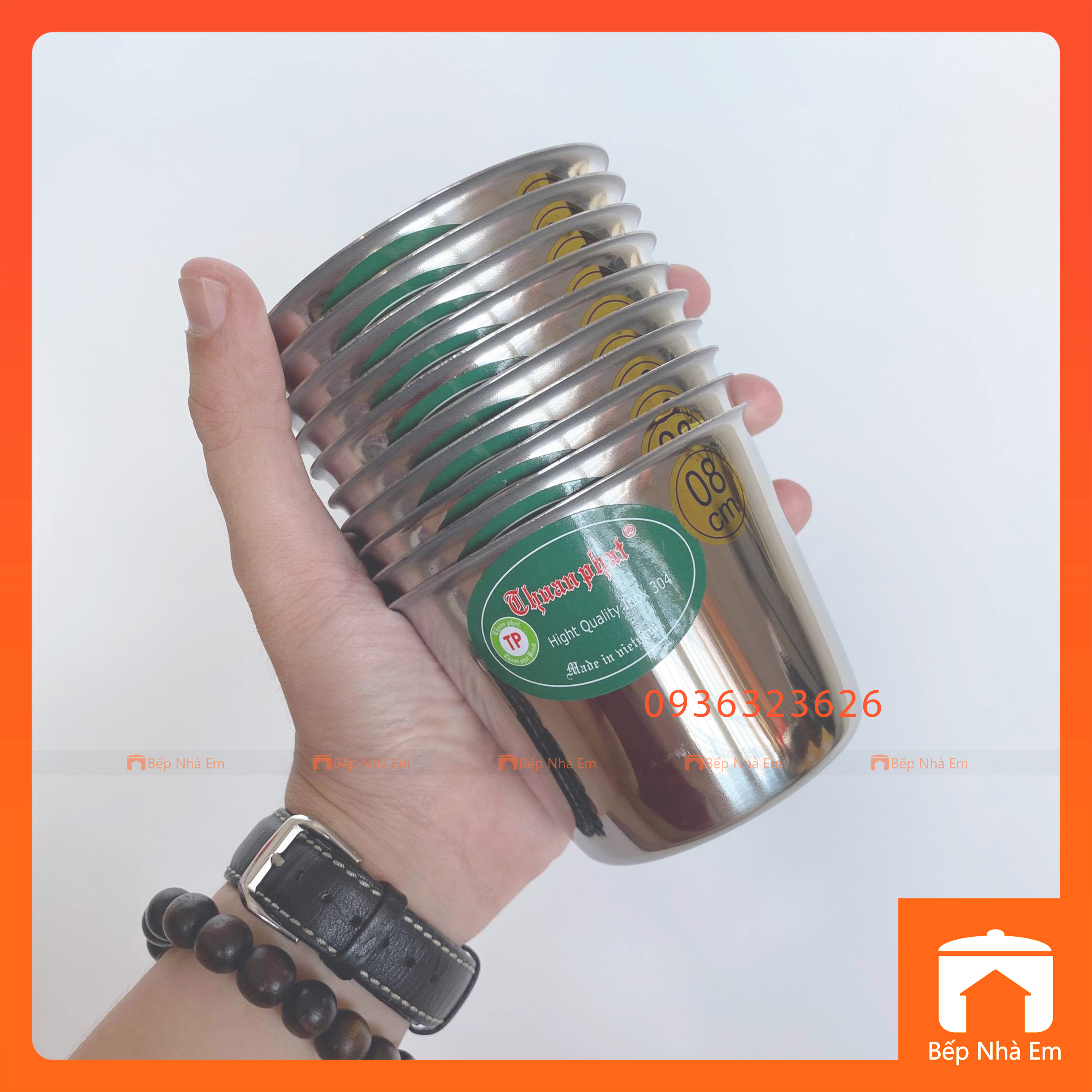 Ly Làm Đá INOX Cao Cấp (10 Cái) Size 7 - 8 - 9 - 10 (cm) - Hàng Việt Nam Sản Xuất