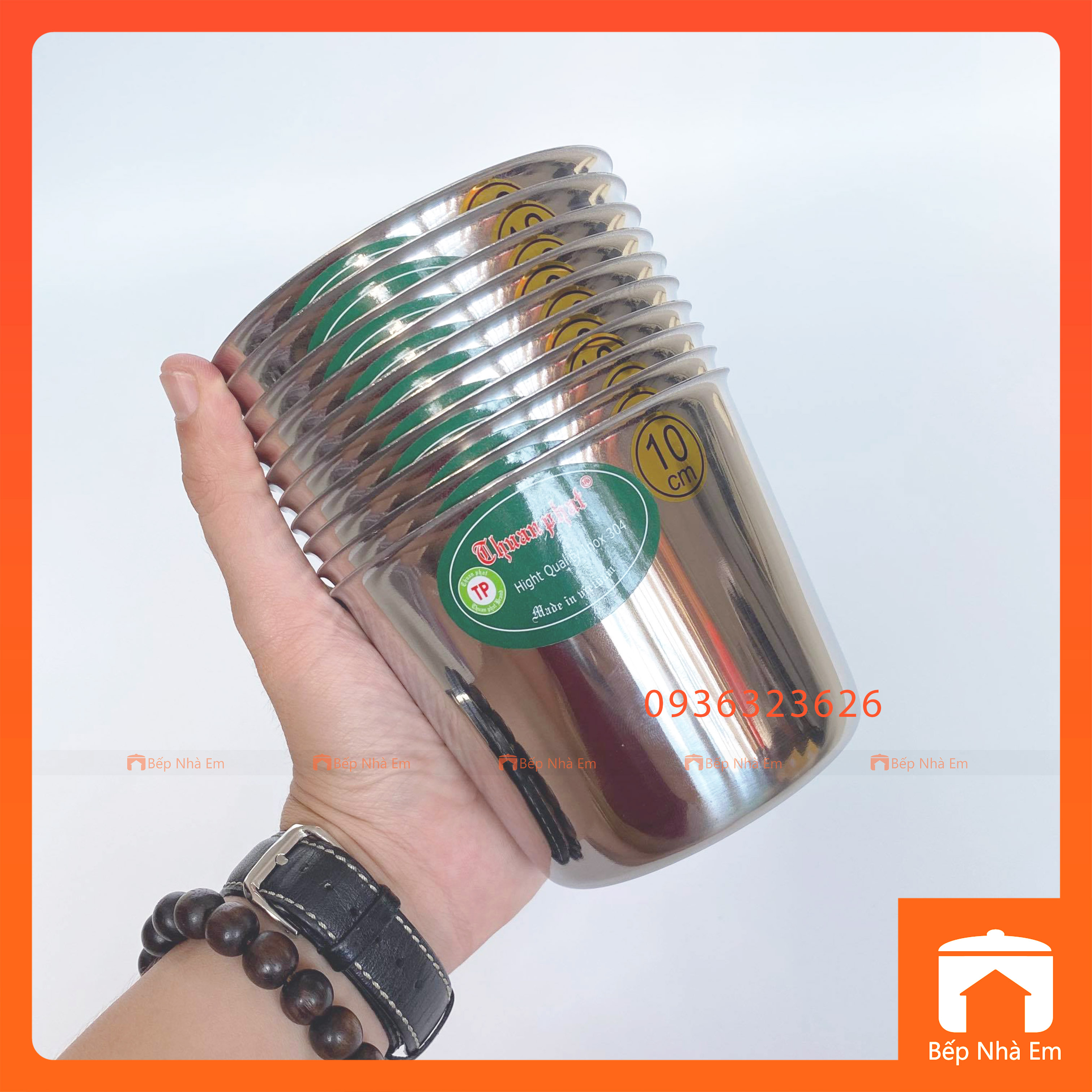 Ly Làm Đá INOX Cao Cấp (10 Cái) Size 7 - 8 - 9 - 10 (cm) - Hàng Việt Nam Sản Xuất