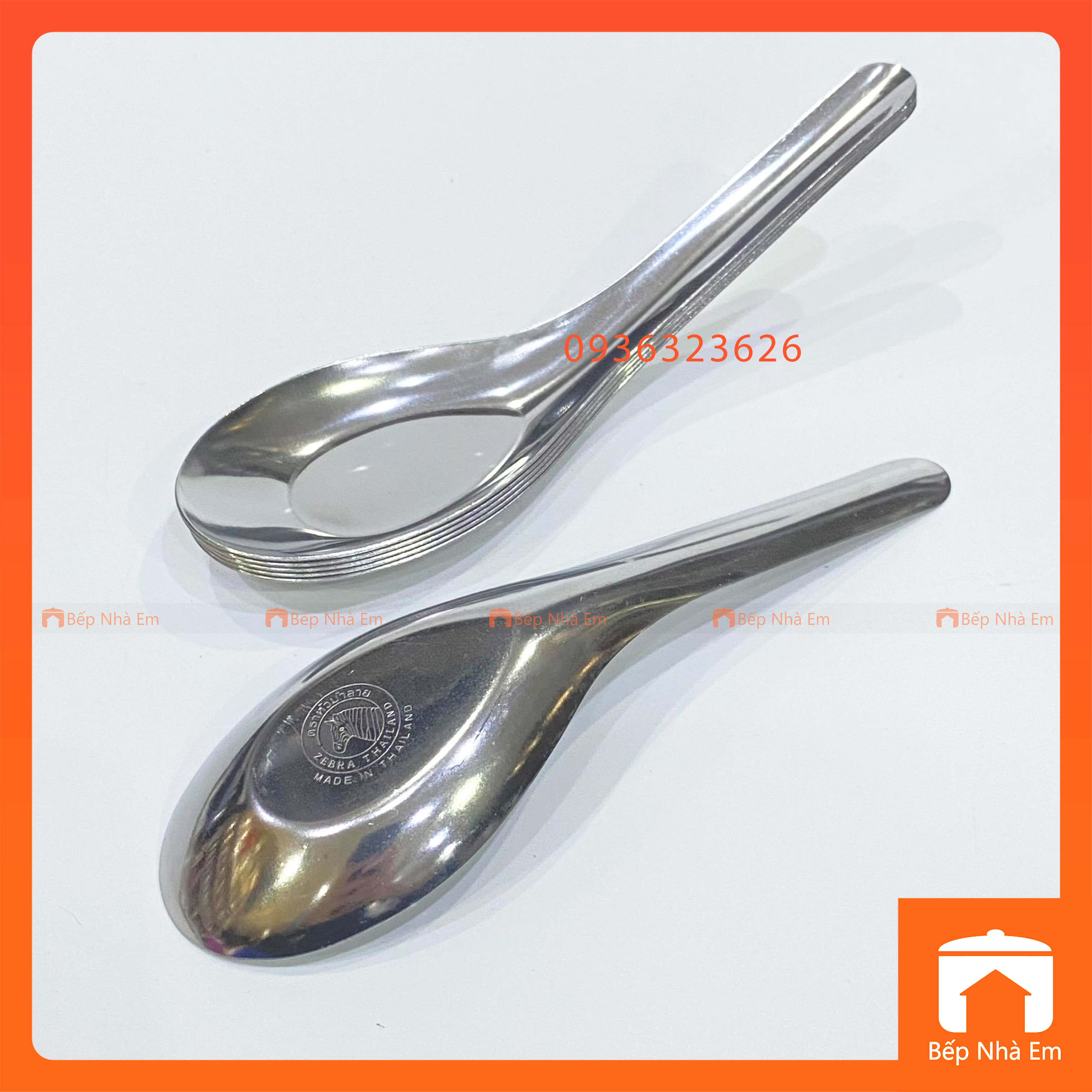 Bộ 6 Muỗng Inox Cao Cấp Zebra Nhiều Size - Hàng Nhập Khẩu Thái Lan