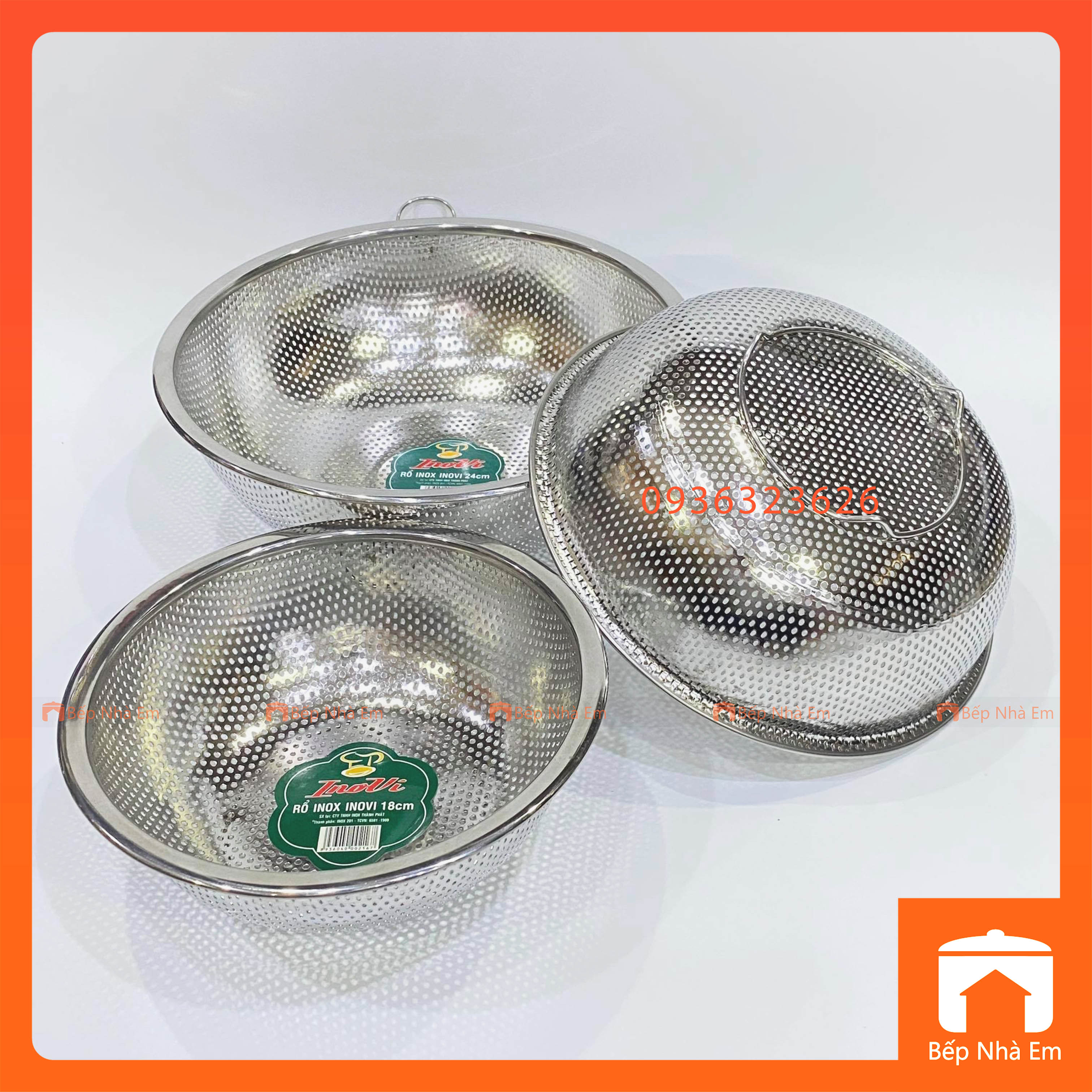 Rổ Inox Cao Cấp INOVI Nhiều Kích Thước - Hàng Việt Nam Sản Xuất