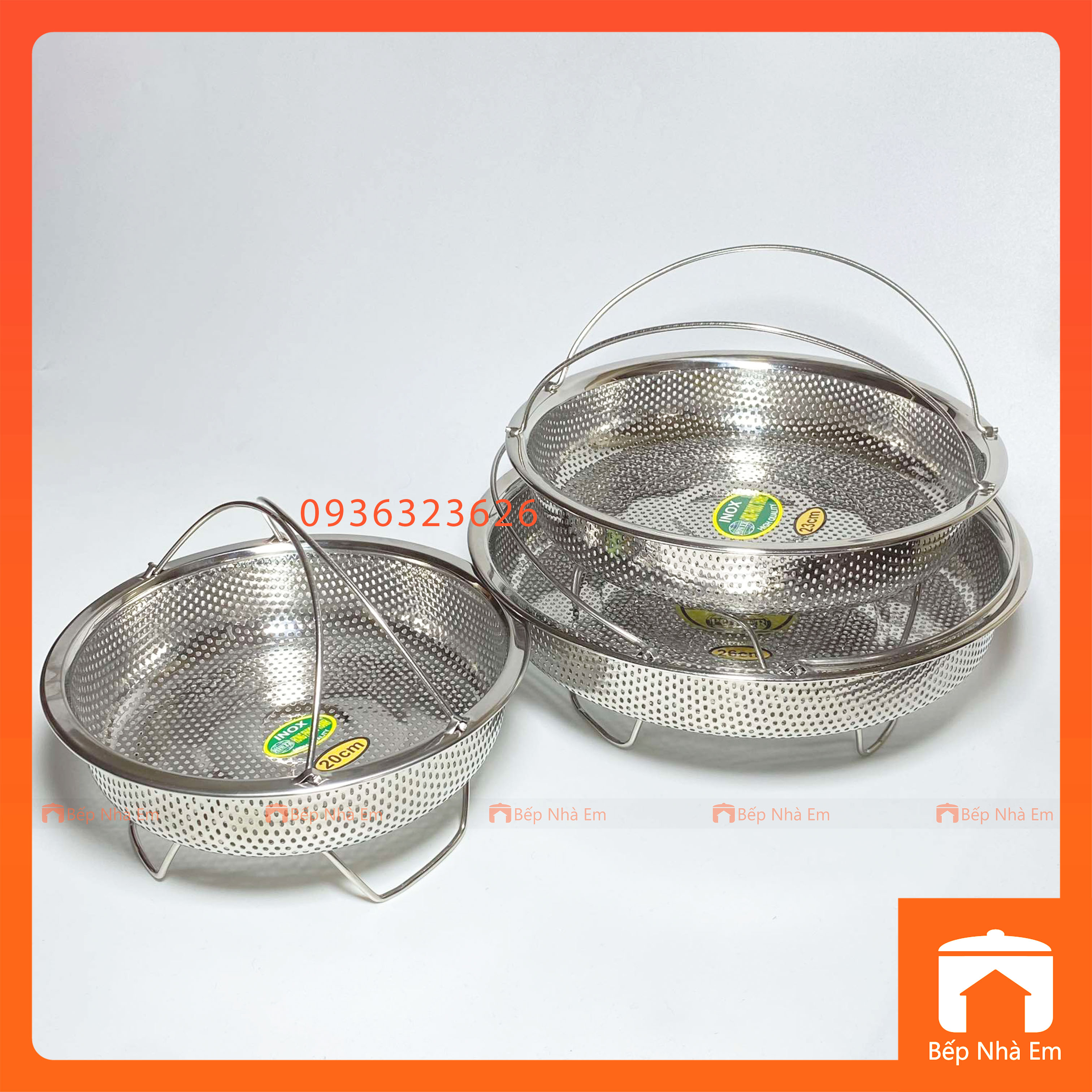 Rổ Inox Có Quai Cầm Cao Cấp - Hàng Việt Nam Sản Xuất