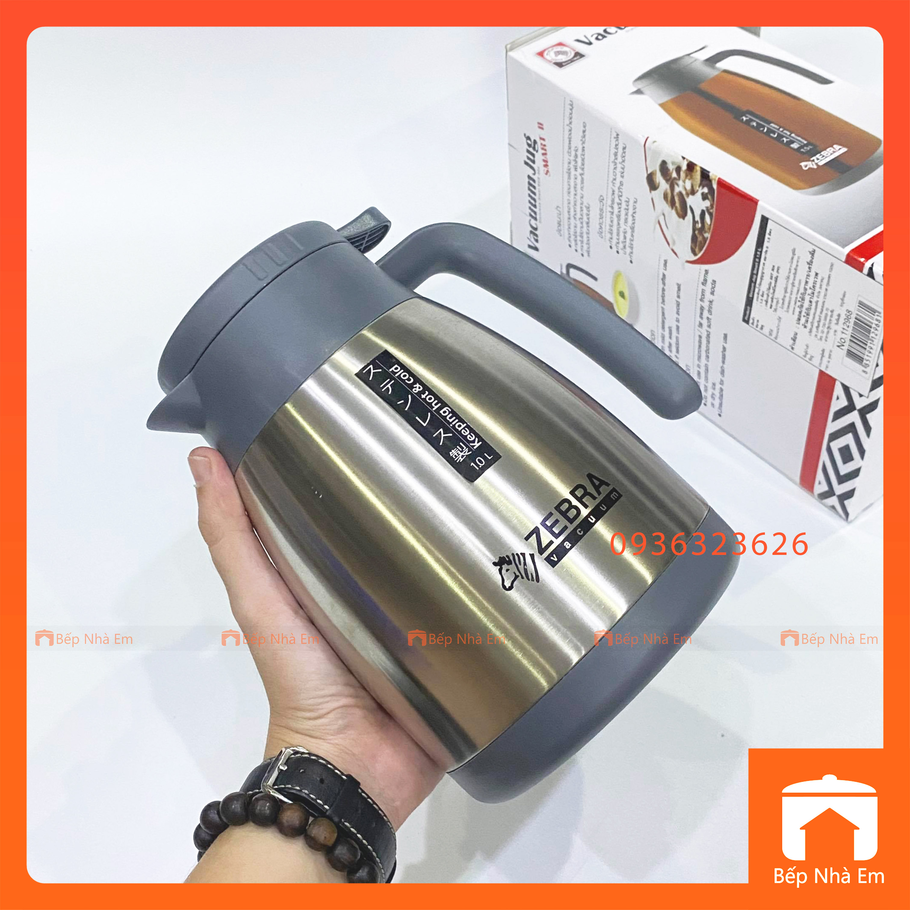 Bình Giữ Nhiệt ZEBRA Smart II 1L - 1.5L - 2L (Inox304) - Hàng Nhập Khẩu Thái Lan