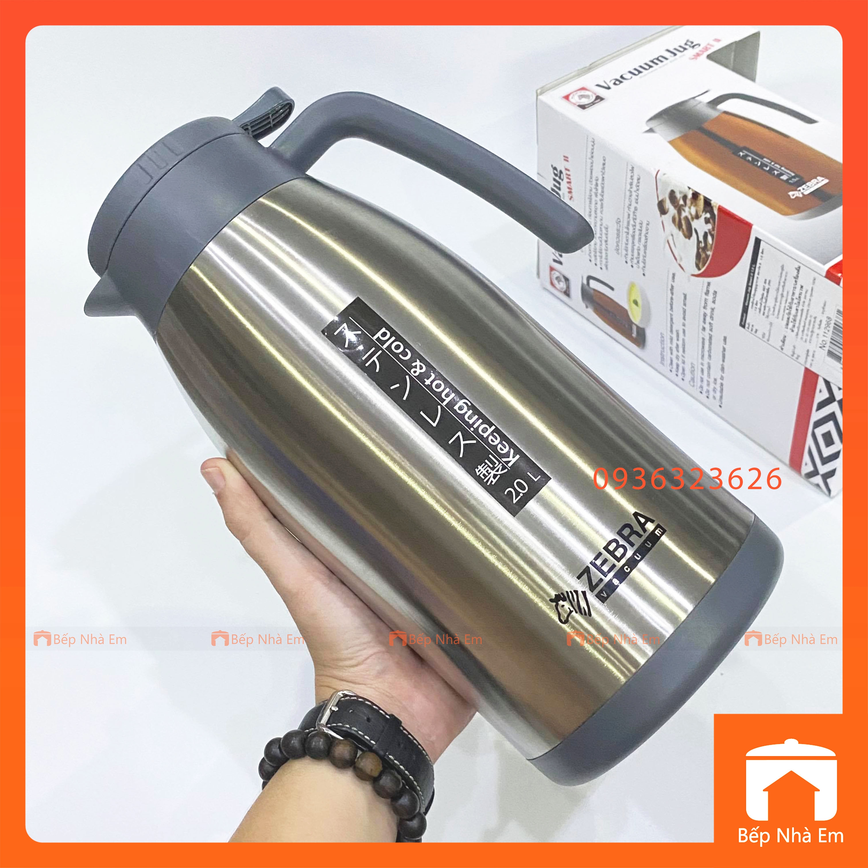 Bình Giữ Nhiệt ZEBRA Smart II 1L - 1.5L - 2L (Inox304) - Hàng Nhập Khẩu Thái Lan