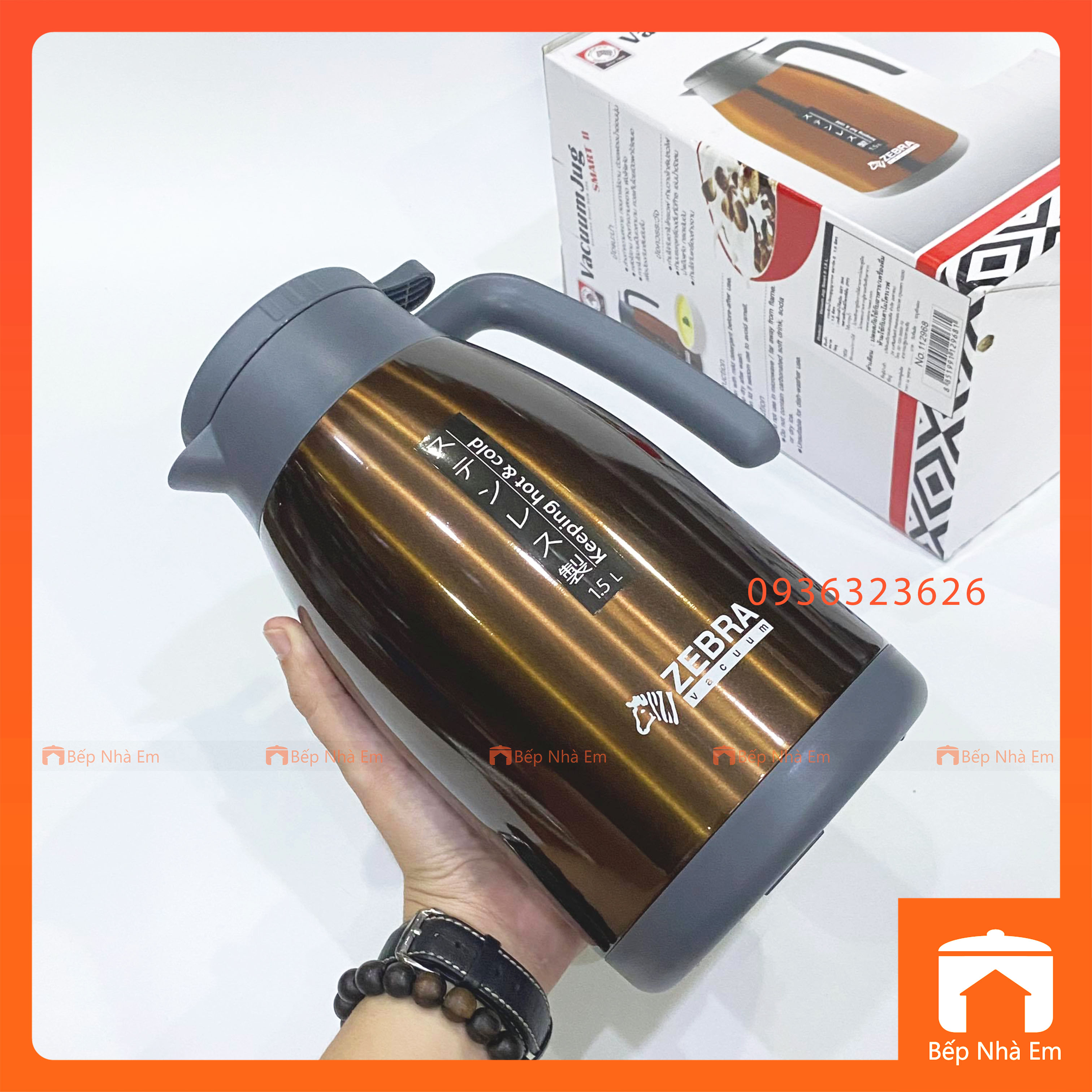 Bình Giữ Nhiệt ZEBRA Smart II 1L - 1.5L - 2L (Inox304) - Hàng Nhập Khẩu Thái Lan