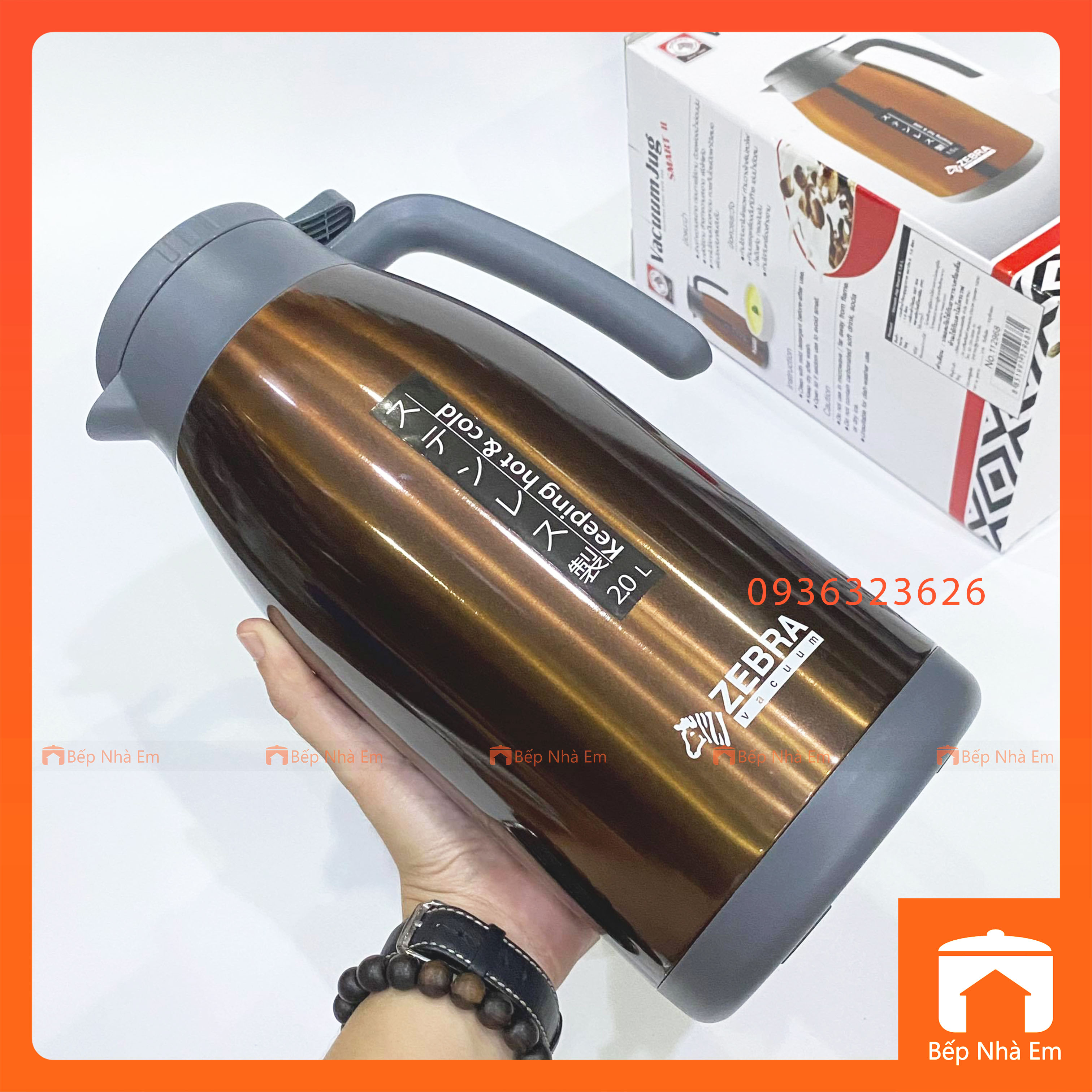 Bình Giữ Nhiệt ZEBRA Smart II 1L - 1.5L - 2L (Inox304) - Hàng Nhập Khẩu Thái Lan