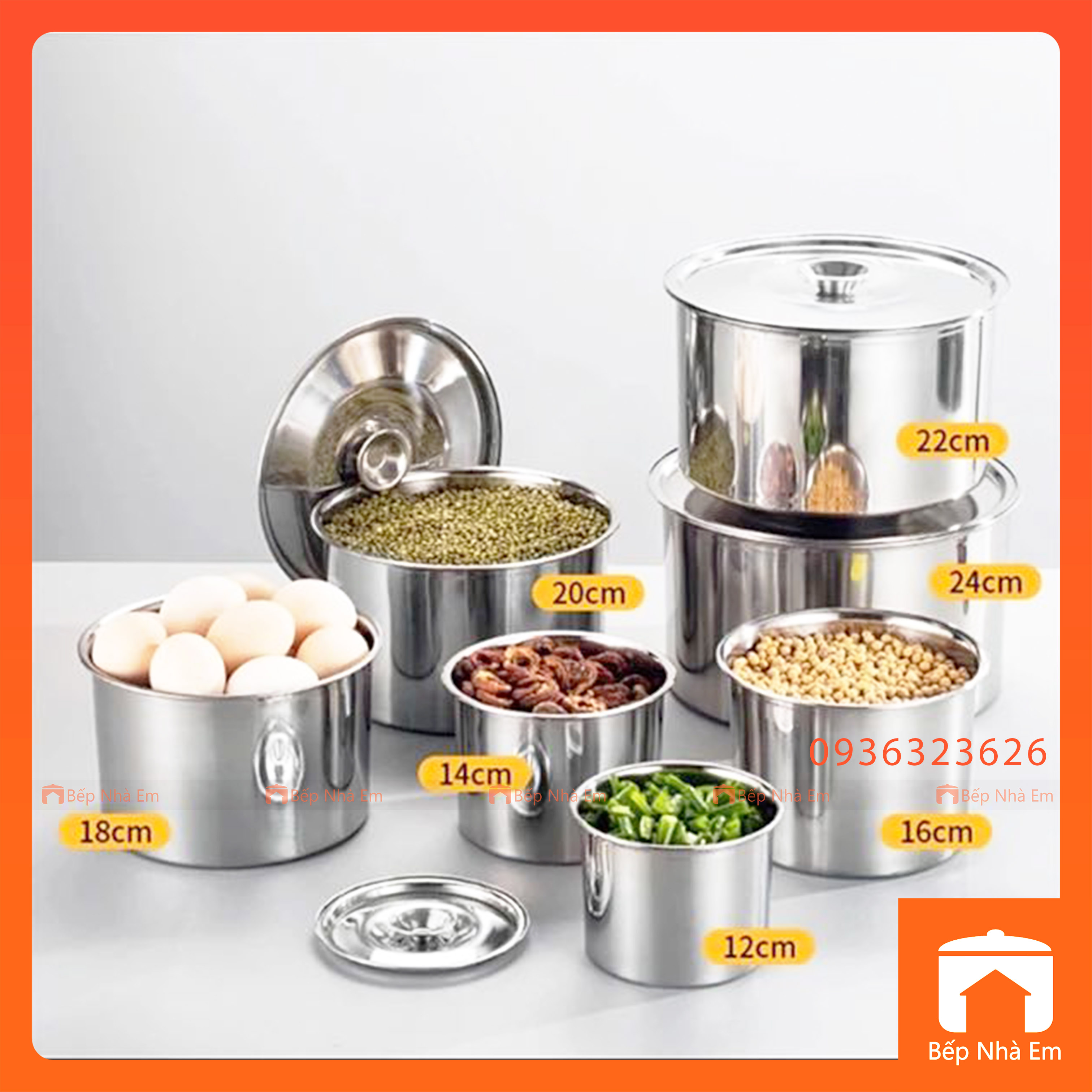 Thố Inox Tròn - Thố Gia Vị Inox Tròn Nhiều Size - Hàng Nhập Khẩu Trực Tiếp