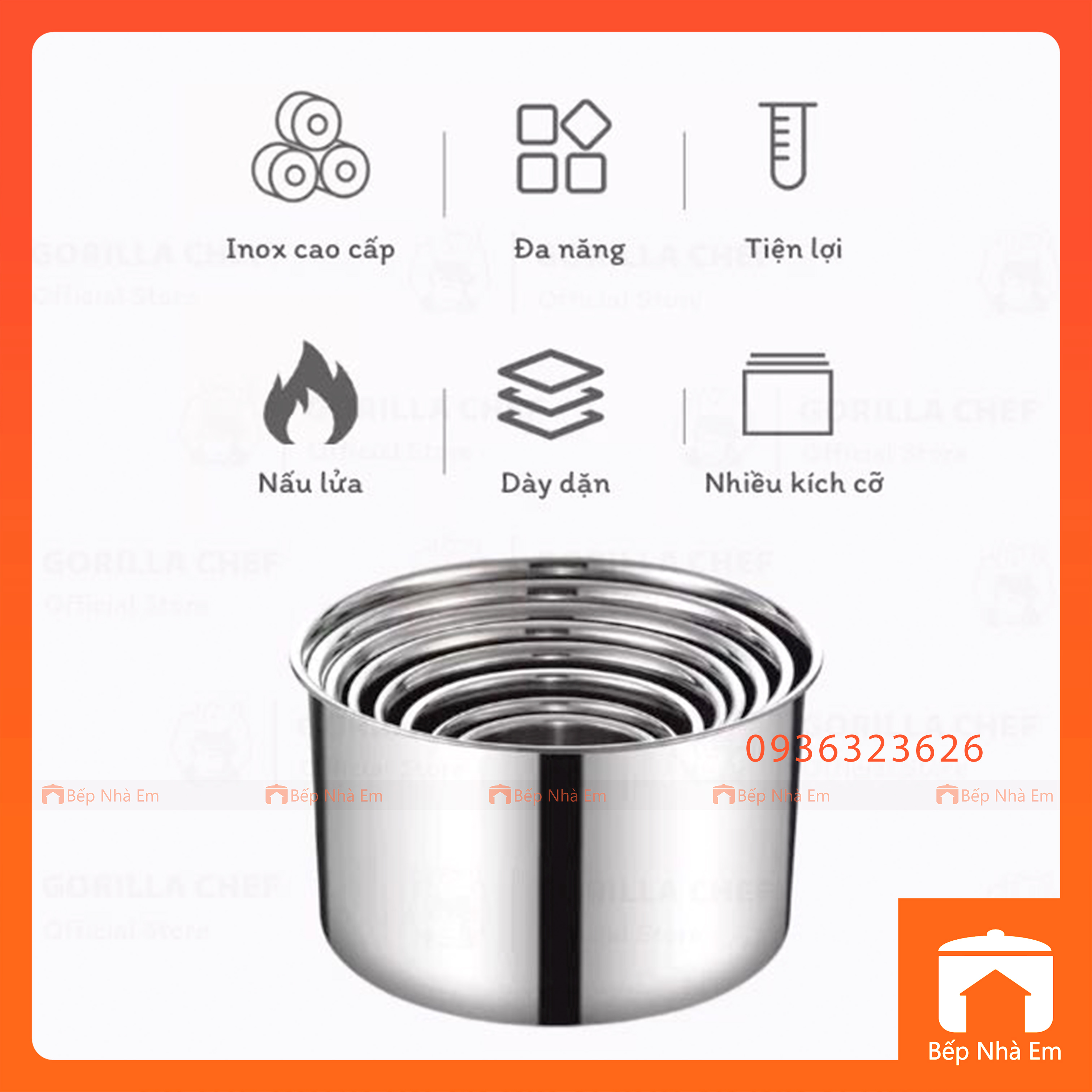 Thố Inox Tròn - Thố Gia Vị Inox Tròn Nhiều Size - Hàng Nhập Khẩu Trực Tiếp