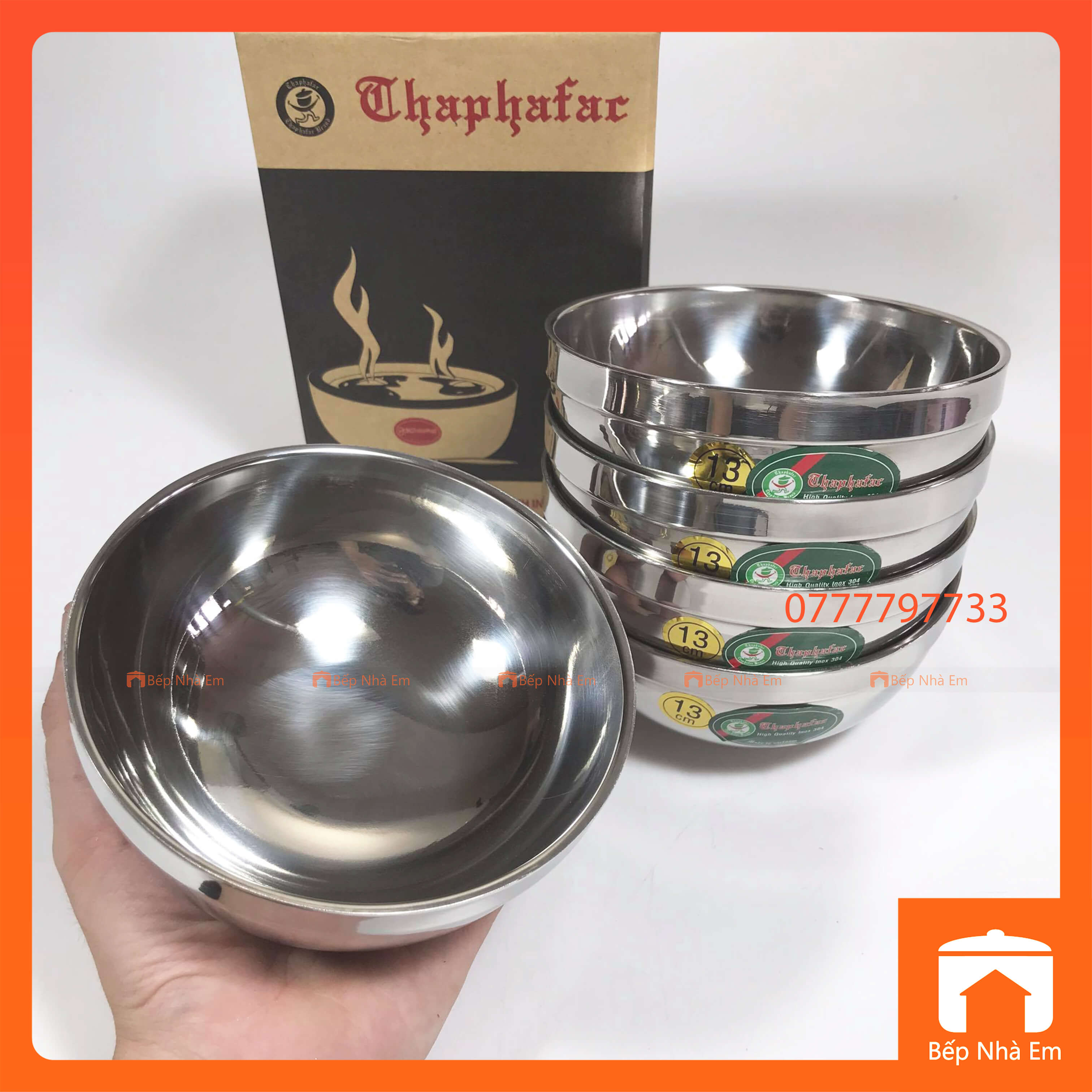 Hộp 5 Tô Inox 304 Cao Cấp 2 Lớp Cách Nhiệt Nhiều Size - Hàng Việt Nam Sản Xuất