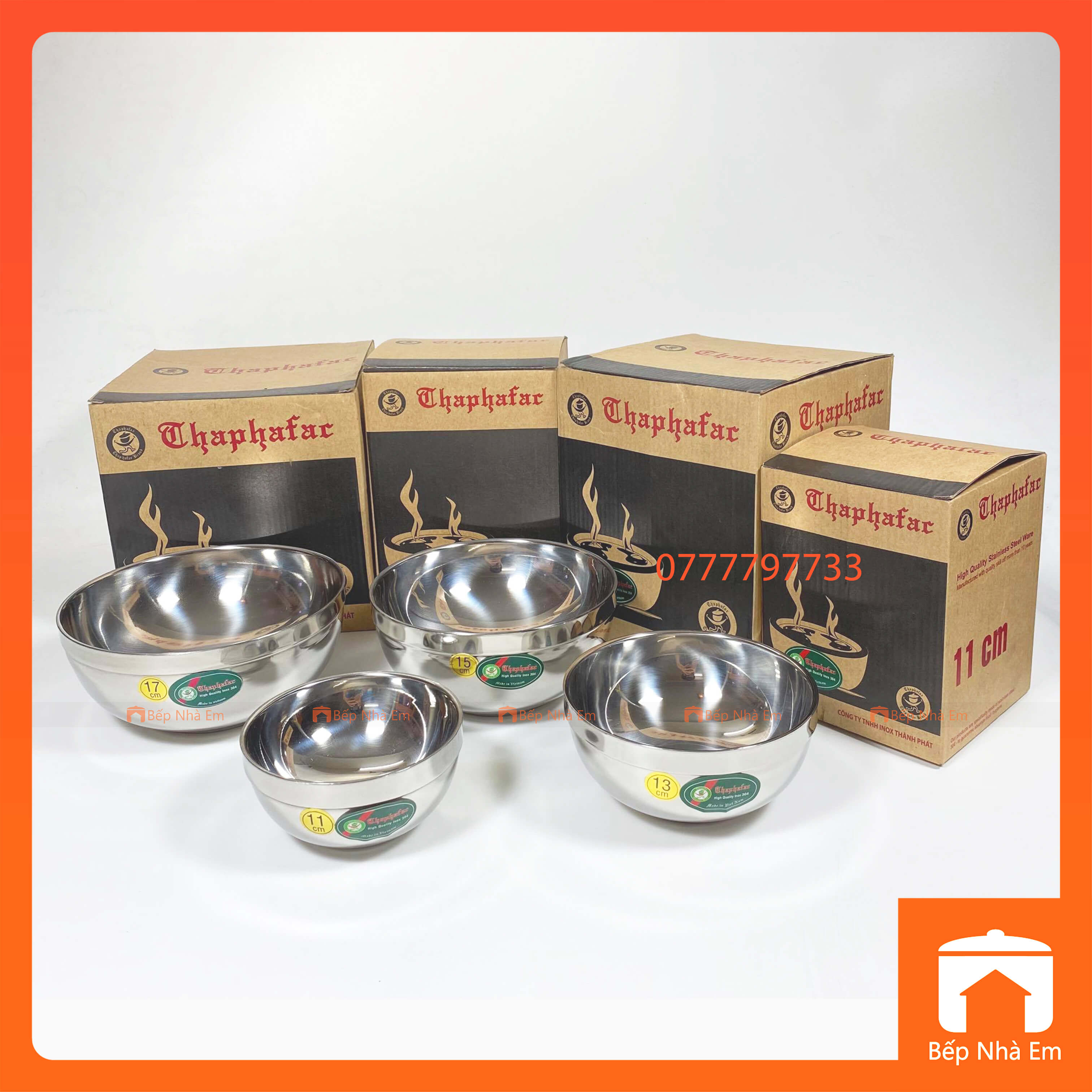 Hộp 5 Tô Inox 304 Cao Cấp 2 Lớp Cách Nhiệt Nhiều Size - Hàng Việt Nam Sản Xuất