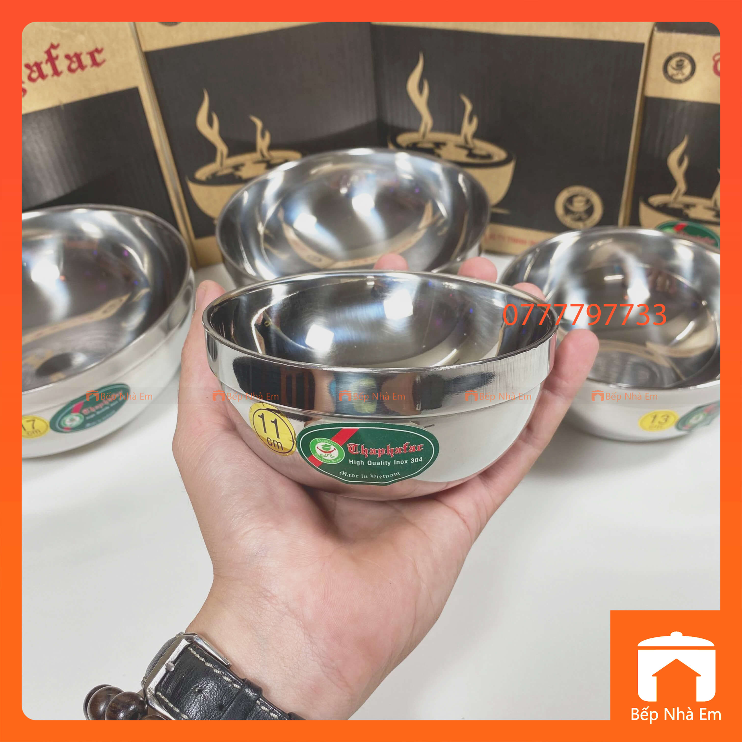 Hộp 5 Tô Inox 304 Cao Cấp 2 Lớp Cách Nhiệt Nhiều Size - Hàng Việt Nam Sản Xuất