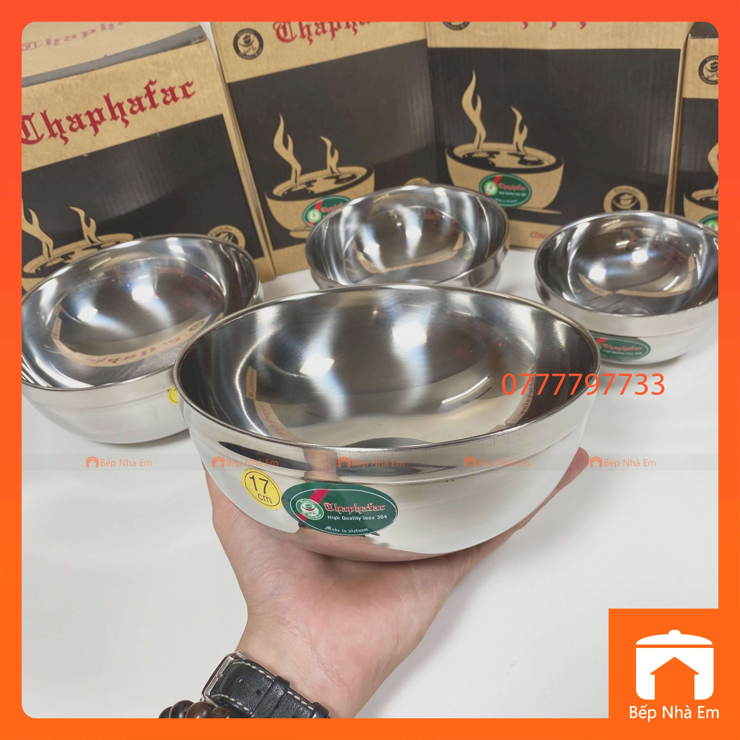 Hộp 5 Tô Inox 304 Cao Cấp 2 Lớp Cách Nhiệt Nhiều Size - Hàng Việt Nam Sản Xuất