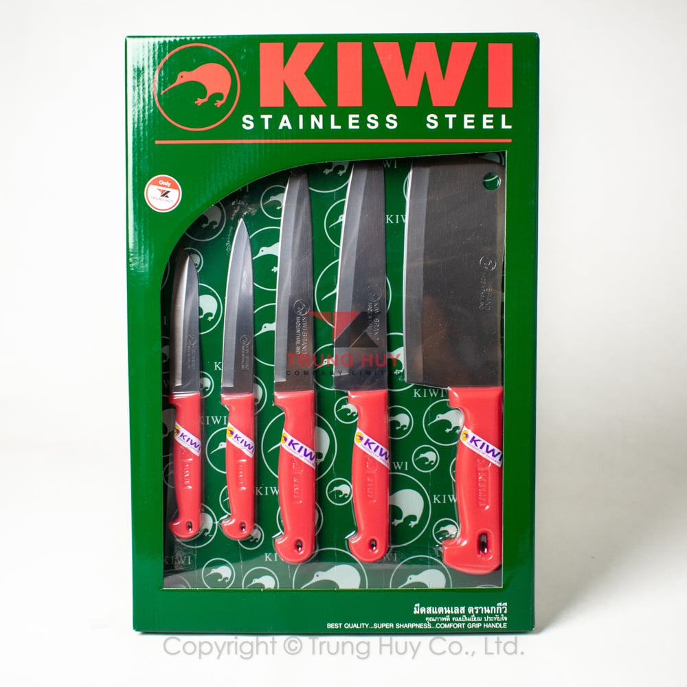 Bộ Dao Thái Lan Cán Nhựa Kiwi 5 Món - Hàng Nhập Khẩu Thái Lan
