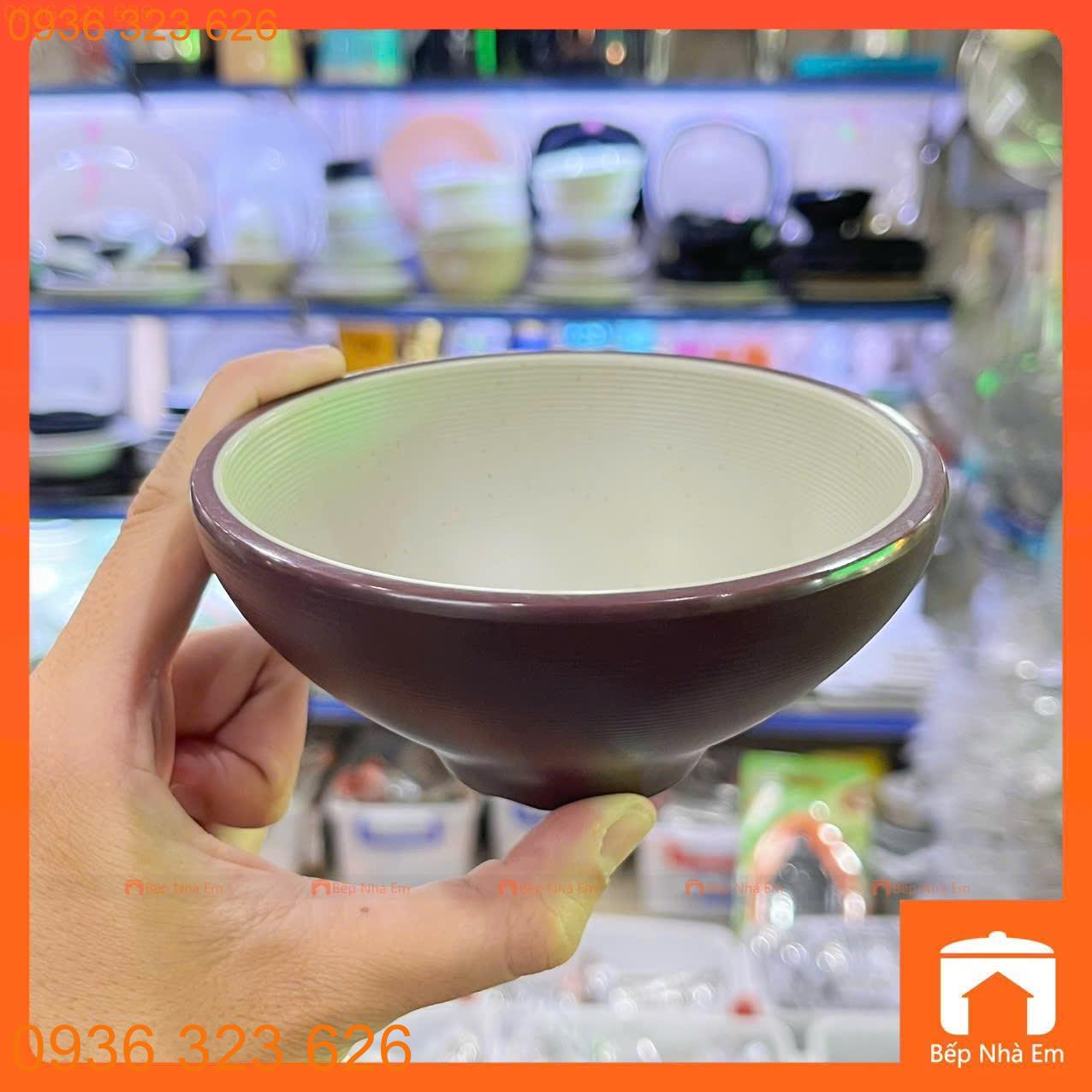 Chén Dĩa Melamine 2 Lớp Nâu Xám Cao Cấp Fataco - Hàng Việt Nam Sản Xuất