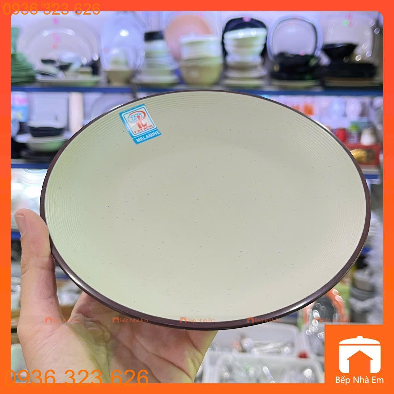 Chén Dĩa Melamine 2 Lớp Nâu Xám Cao Cấp Fataco - Hàng Việt Nam Sản Xuất