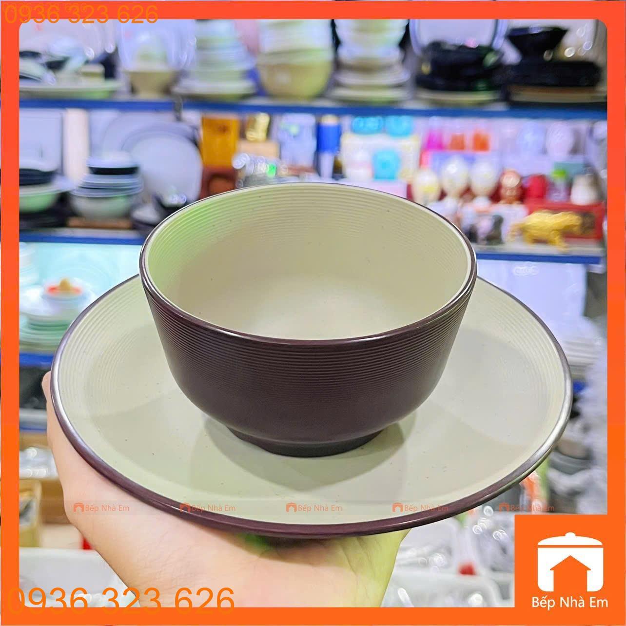 Chén Dĩa Melamine 2 Lớp Nâu Xám Cao Cấp Fataco - Hàng Việt Nam Sản Xuất