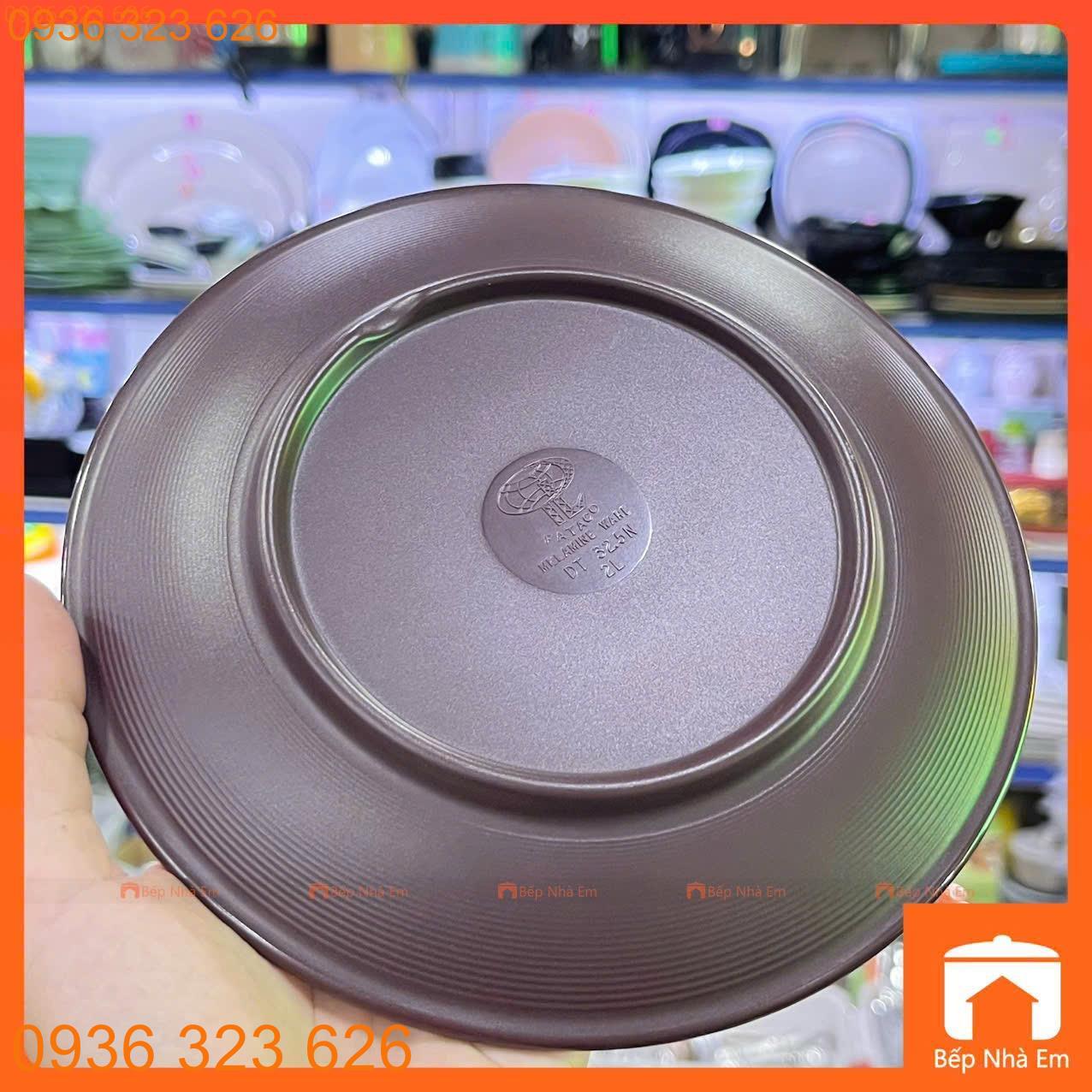 Chén Dĩa Melamine 2 Lớp Nâu Xám Cao Cấp Fataco - Hàng Việt Nam Sản Xuất