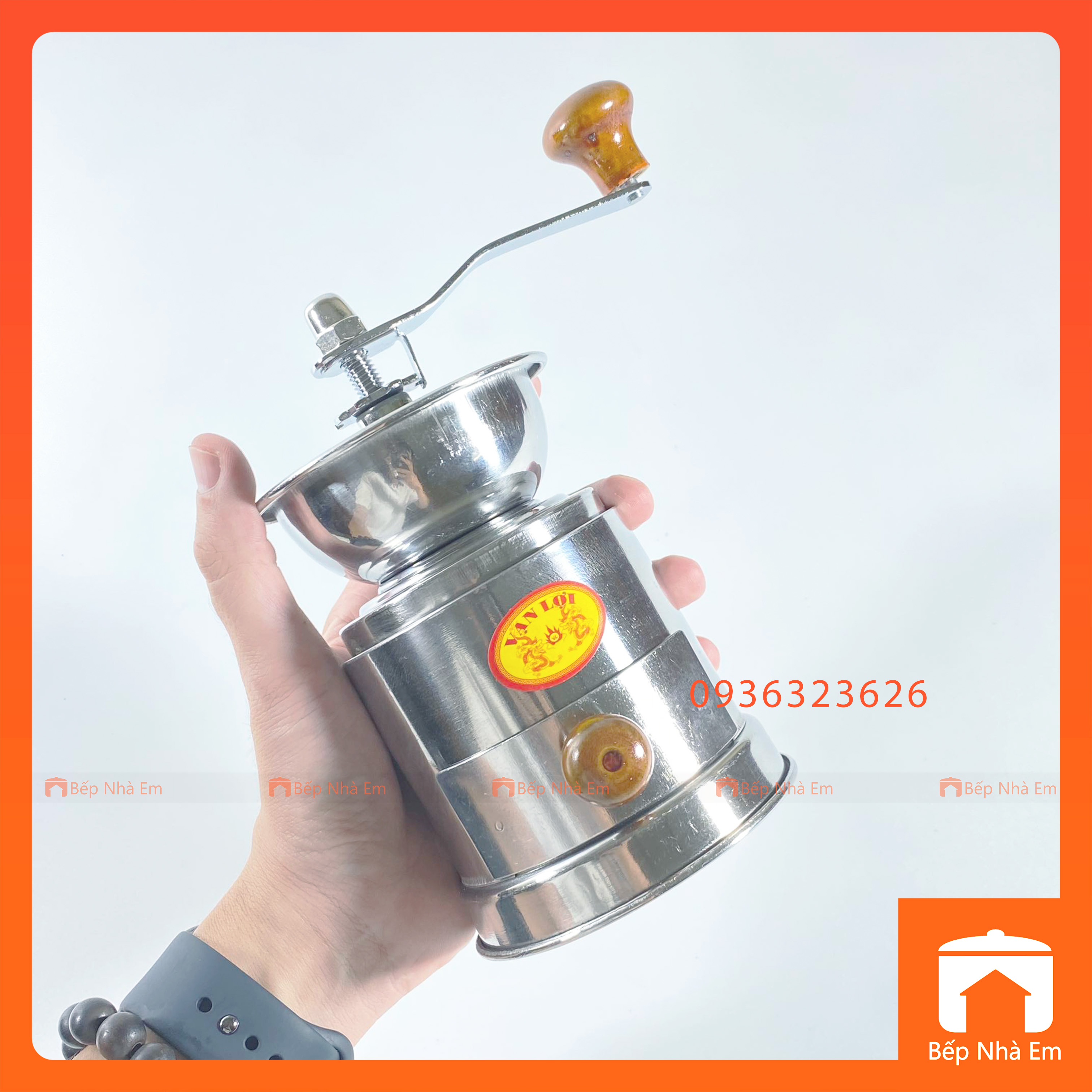 Cối Xây Tiêu, Cối Xây Cà Phê Inox Tròn Vạn Lợi - Hàng Việt Nam Sản Xuất