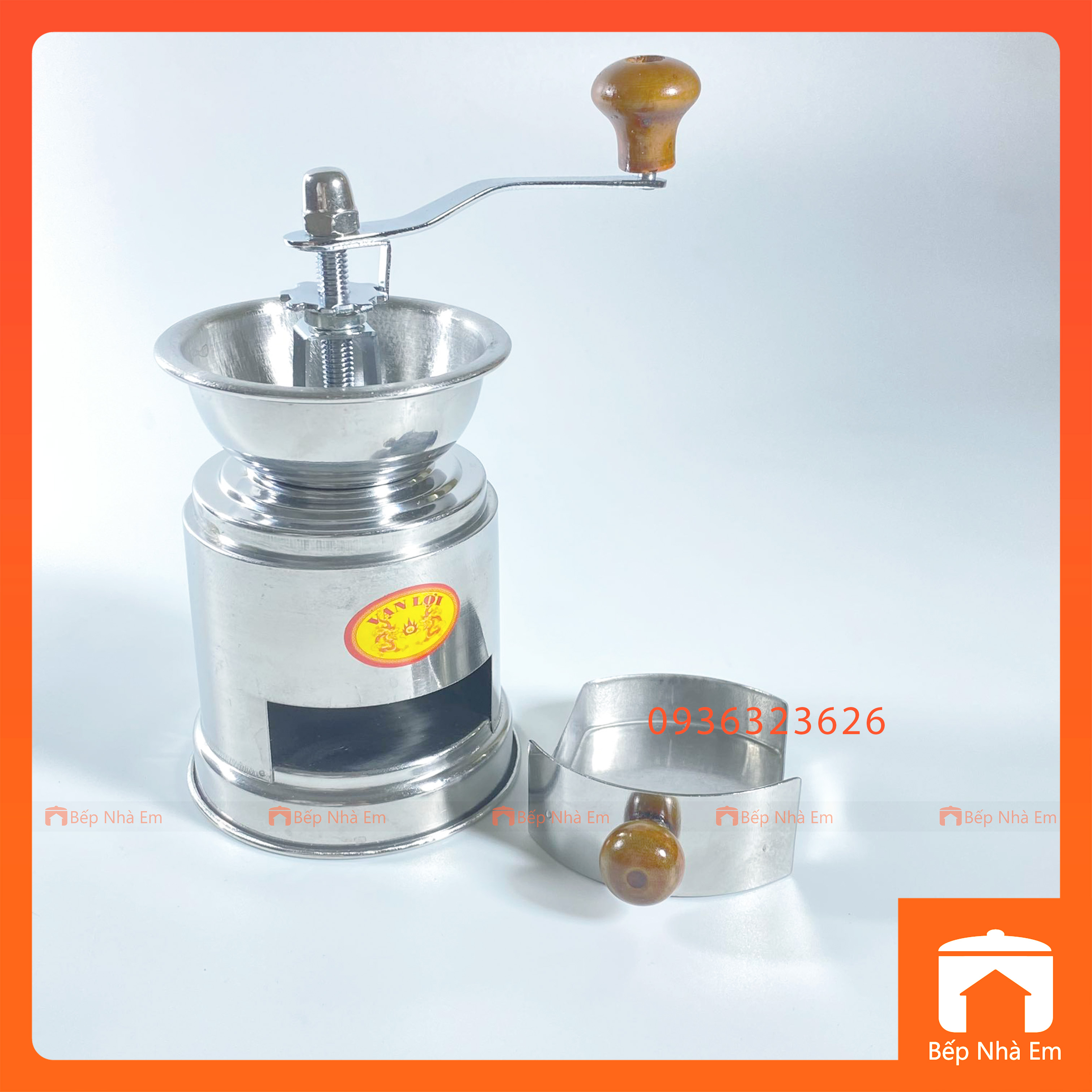 Cối Xây Tiêu, Cối Xây Cà Phê Inox Tròn Vạn Lợi - Hàng Việt Nam Sản Xuất