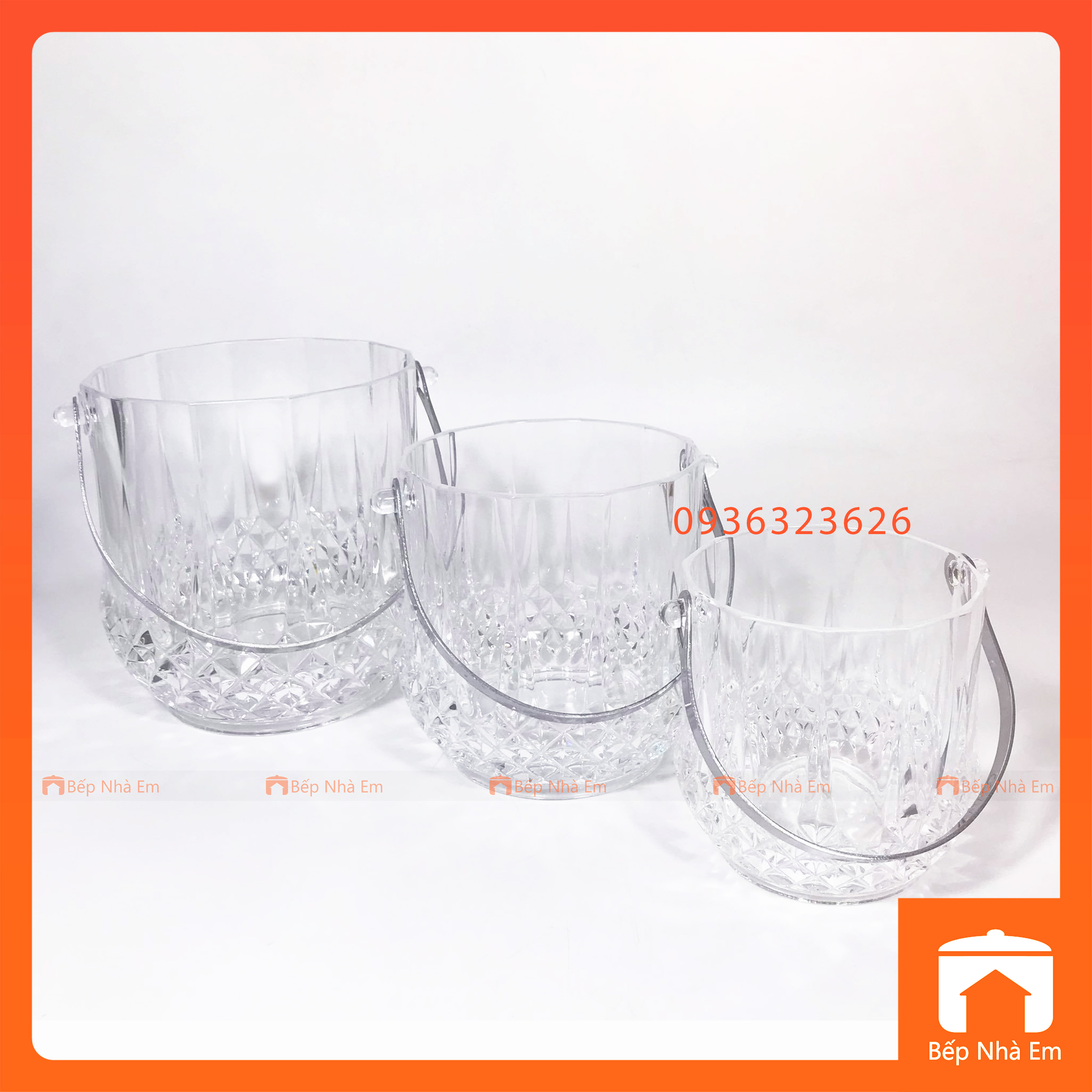 Xô Đá Nhựa Pha Lê Cao Cấp Nhiều Size - Hàng Việt Nam Chất Lượng Cao