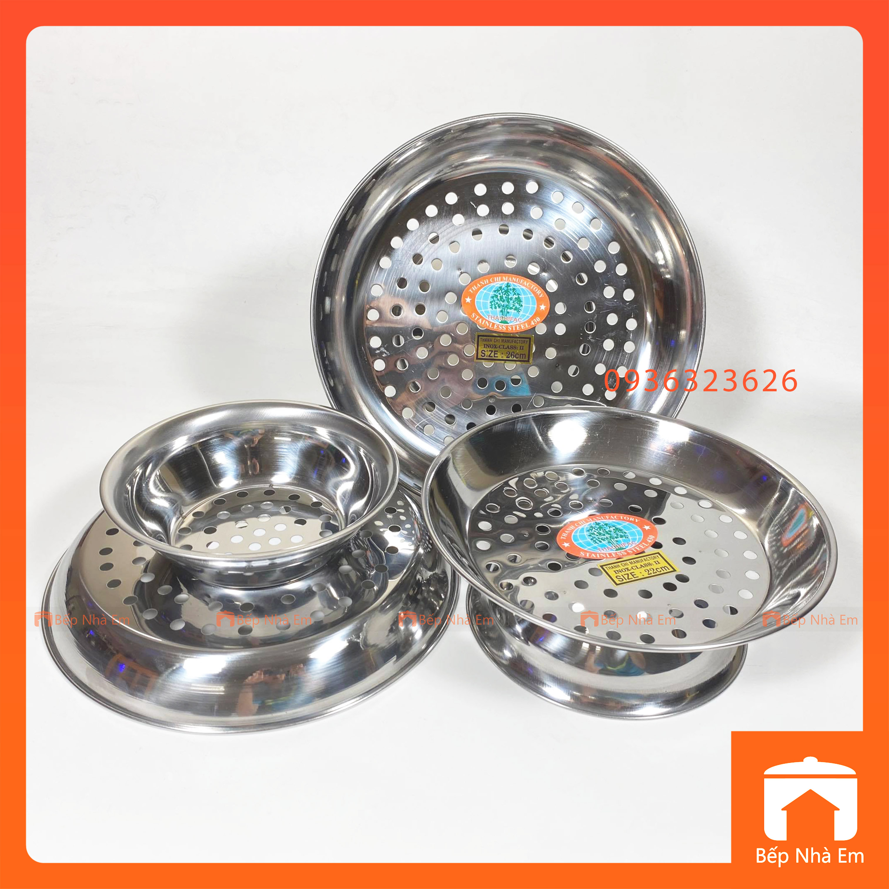 Xửng Hấp Inox Có Chân Nhiều Size - Hàng Việt Nam Sản Xuất