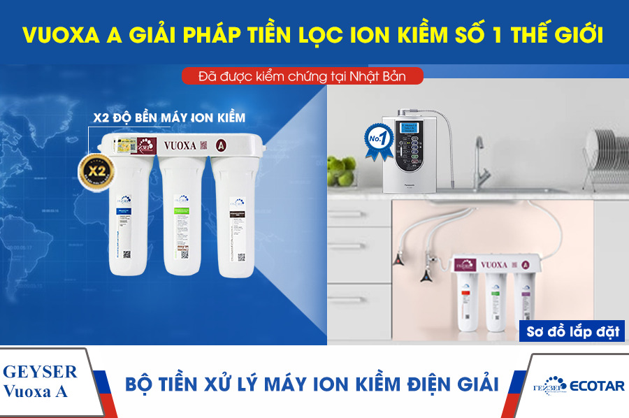 Geyser Vuoxa A - Bộ tiền xử lý nước cho máy ion kiềm điện giải
