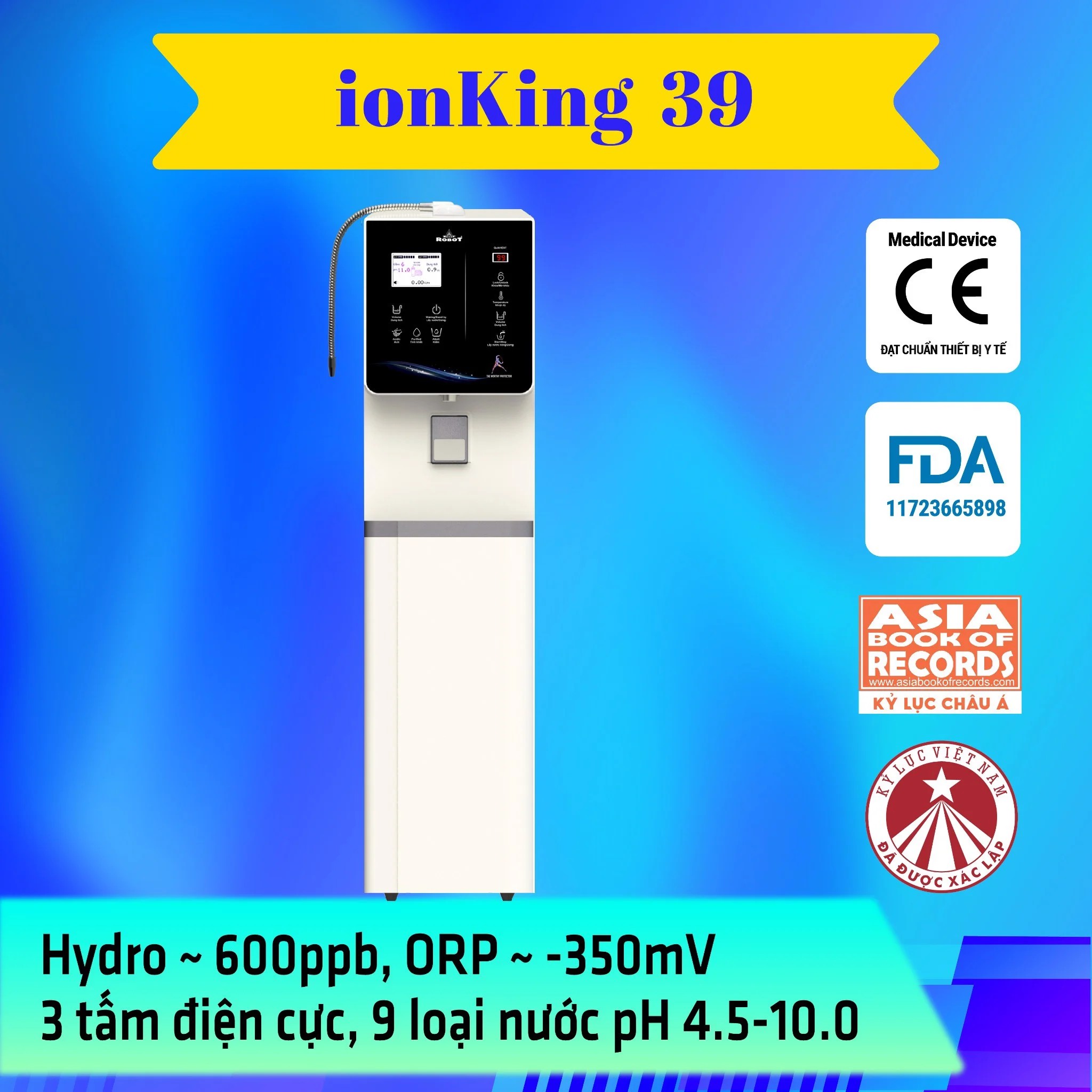 MÁY LỌC NƯỚC ROBOT IONKING 39