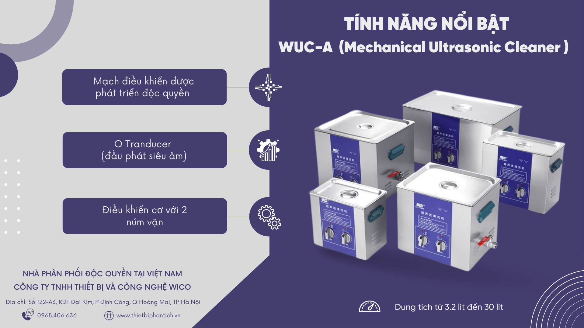 Tính năng nổi bật Bể rửa siêu âm Jiayuanda WUC-A Series 