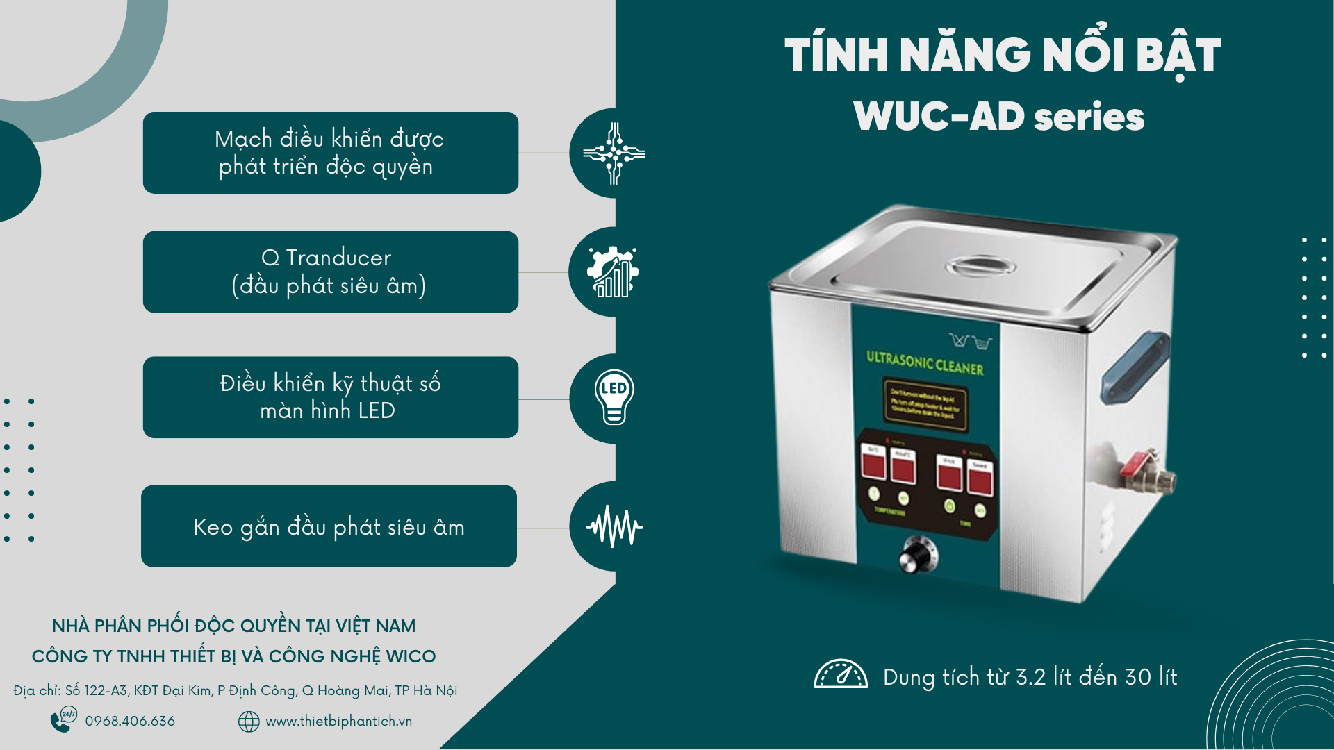 Tính năng nổi bật Bể rửa siêu âm Jiayuanda WUC-AD Series