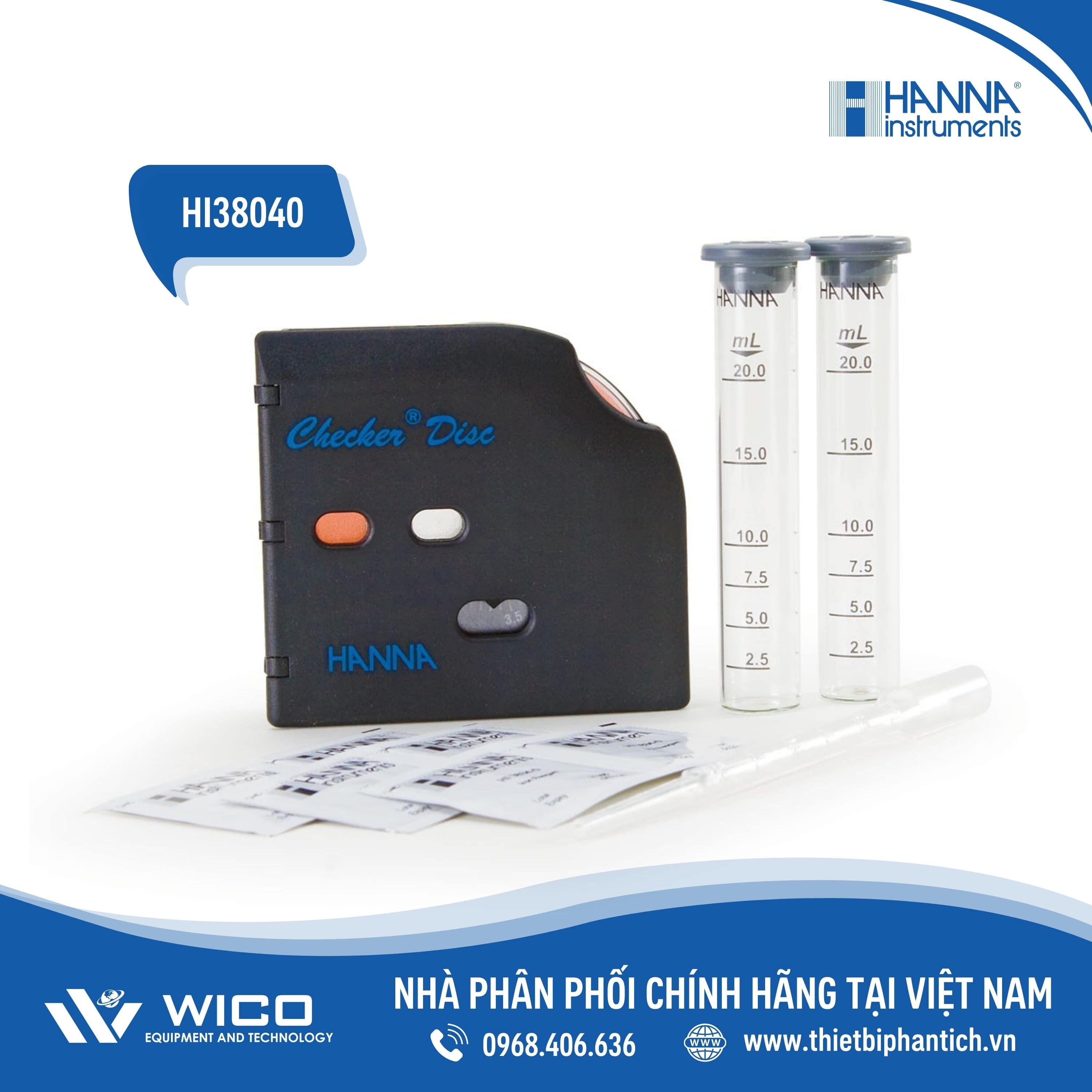 Bộ Dụng Cụ Đo Sắt (Fe²⁺ & Fe³⁺) Thang Trung, 100 lần HI38040