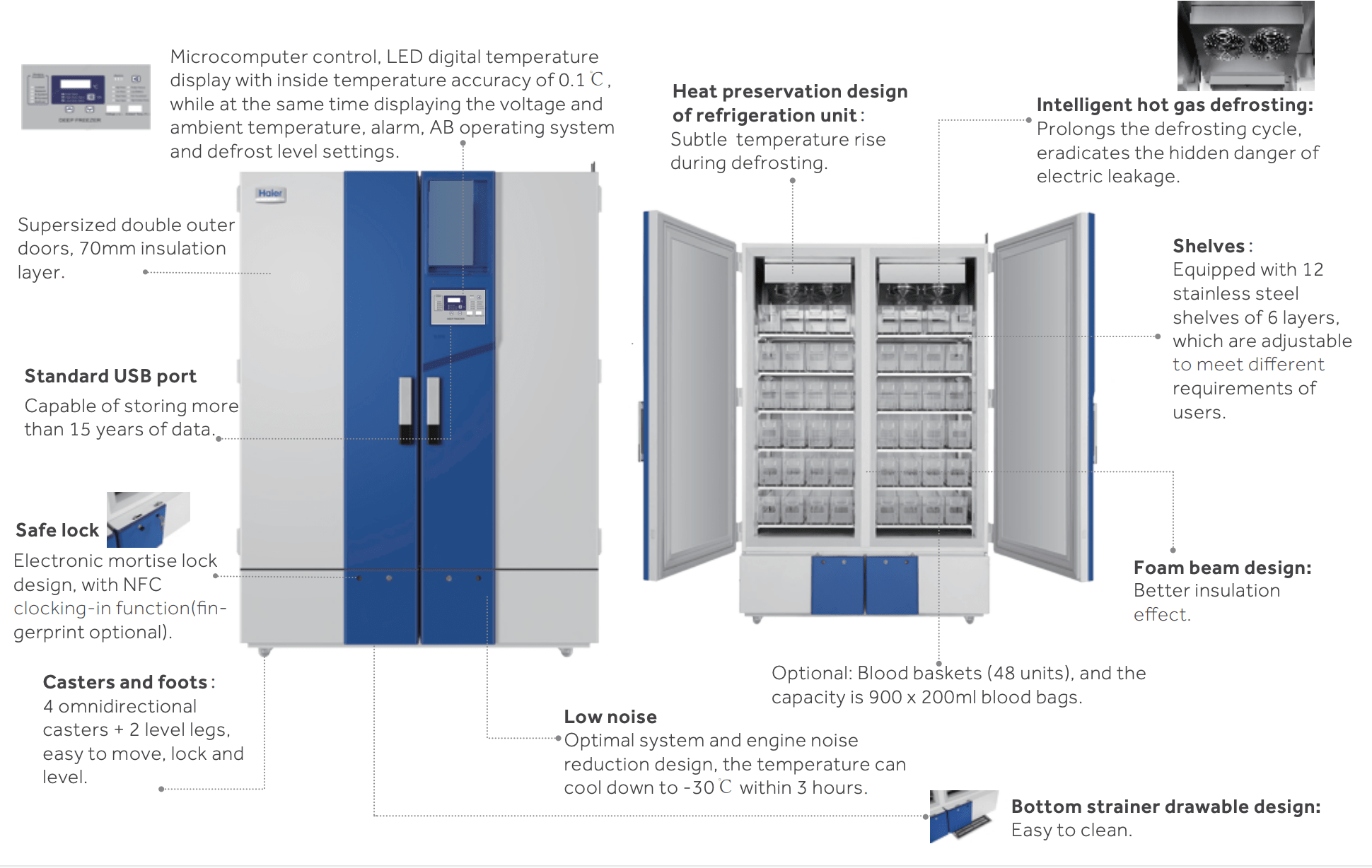 Cấu tạo Tủ lạnh âm sâu DW-30L1280F