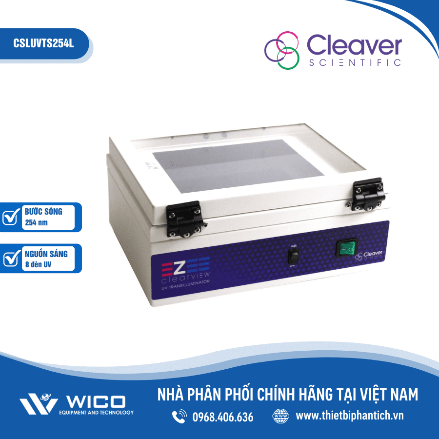 Bàn soi gel 1 bước sóng Cleaver Scientific CSLUVTS254L | 8 đèn UV