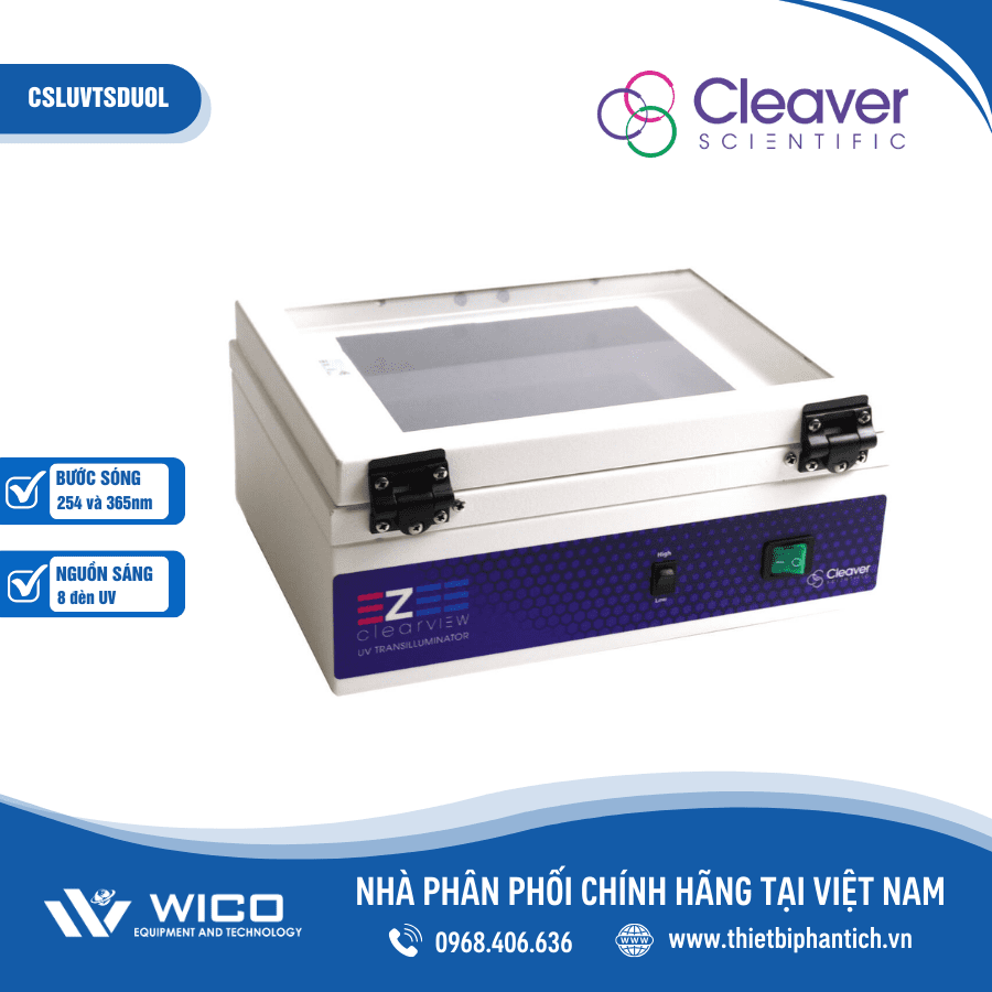 Bàn soi gel 2 bước sóng Cleaver Scientific CSLUVTSDUOL | 8 đèn UV