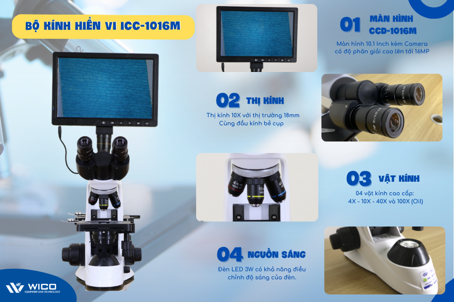 Tính năng nổi bật của Kính hiển vi kết nối màn hình ICC-1016M